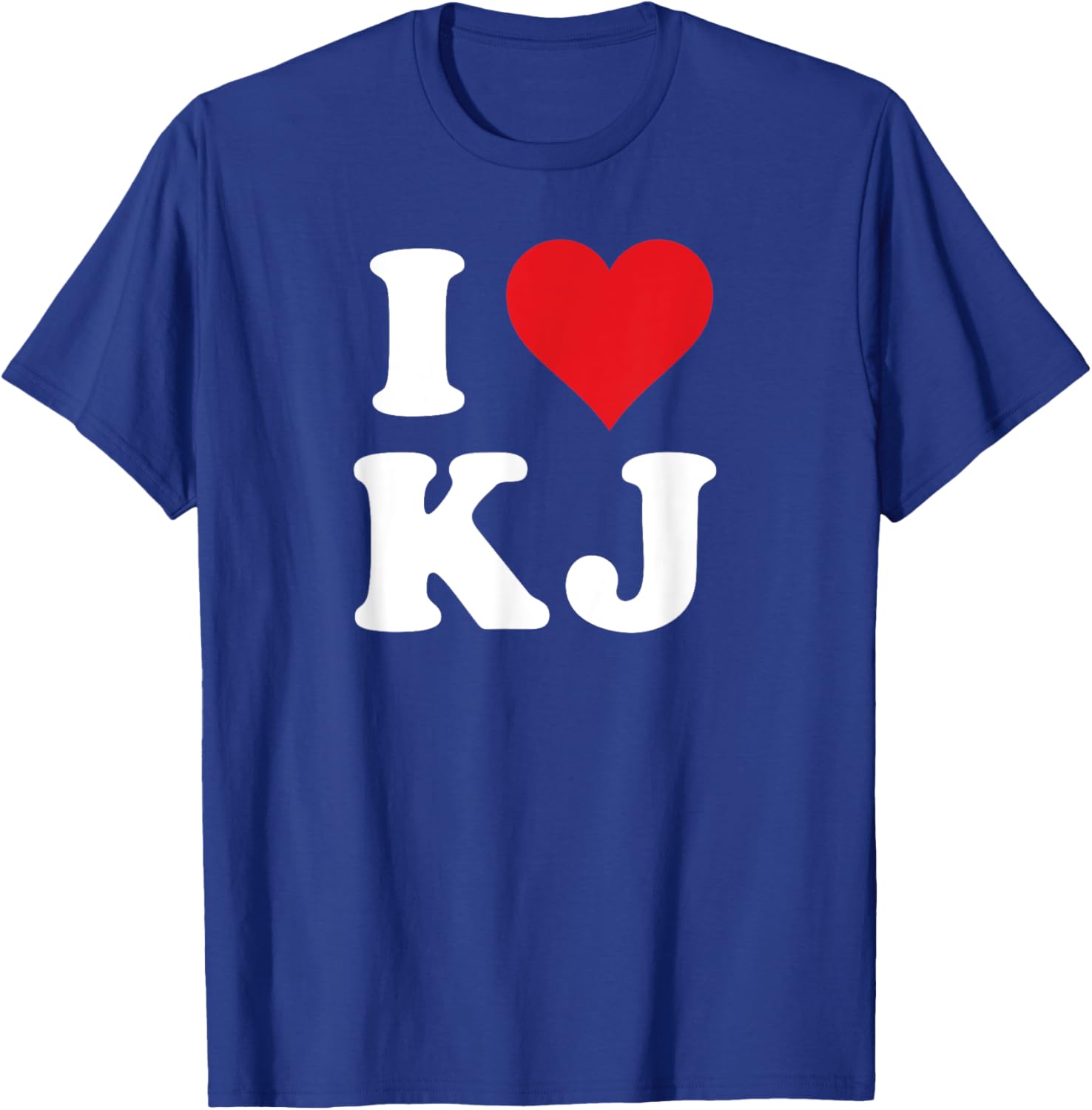 I Love KJ Initials Heart Design K J T-Shirt for Stylish Casual Wear - 17