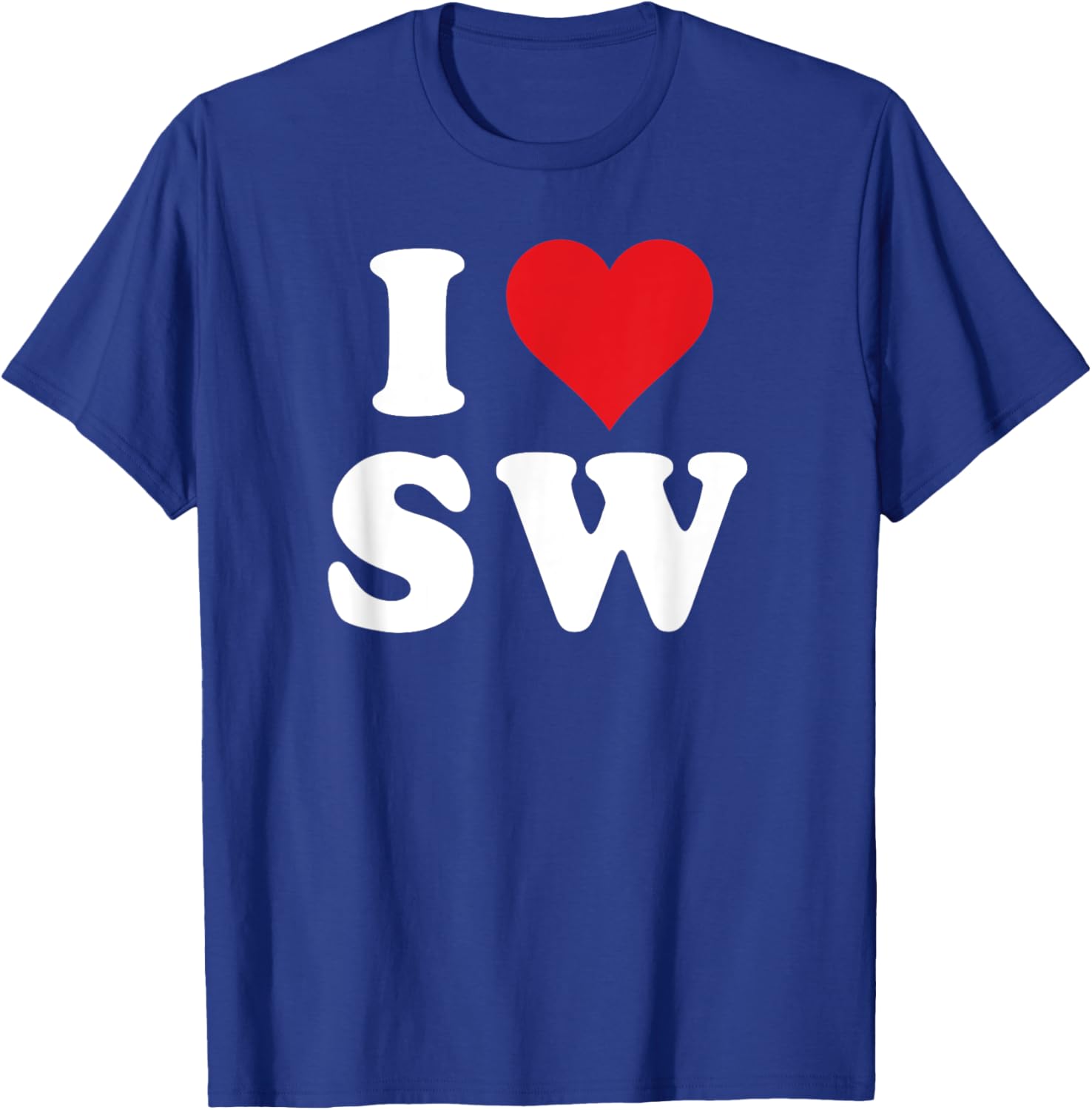 I Love SW Initials Heart T-Shirt for Stylish SW Fans and Gift Ideas - 20