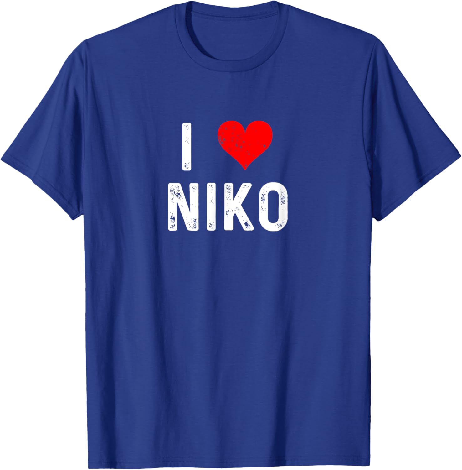 I Love Niko Distressed Heart T-Shirt for Casual Everyday Style - 18