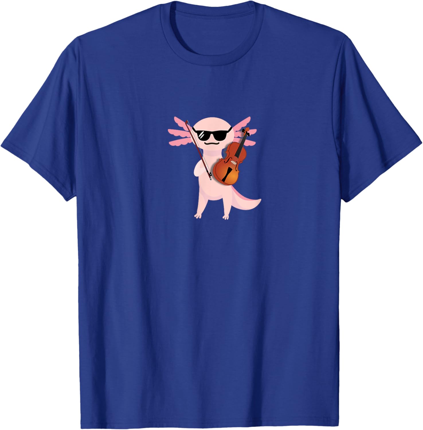 Cute Axolotl T-Shirt with Sunglasses Playing Violin for Fun Style - 11