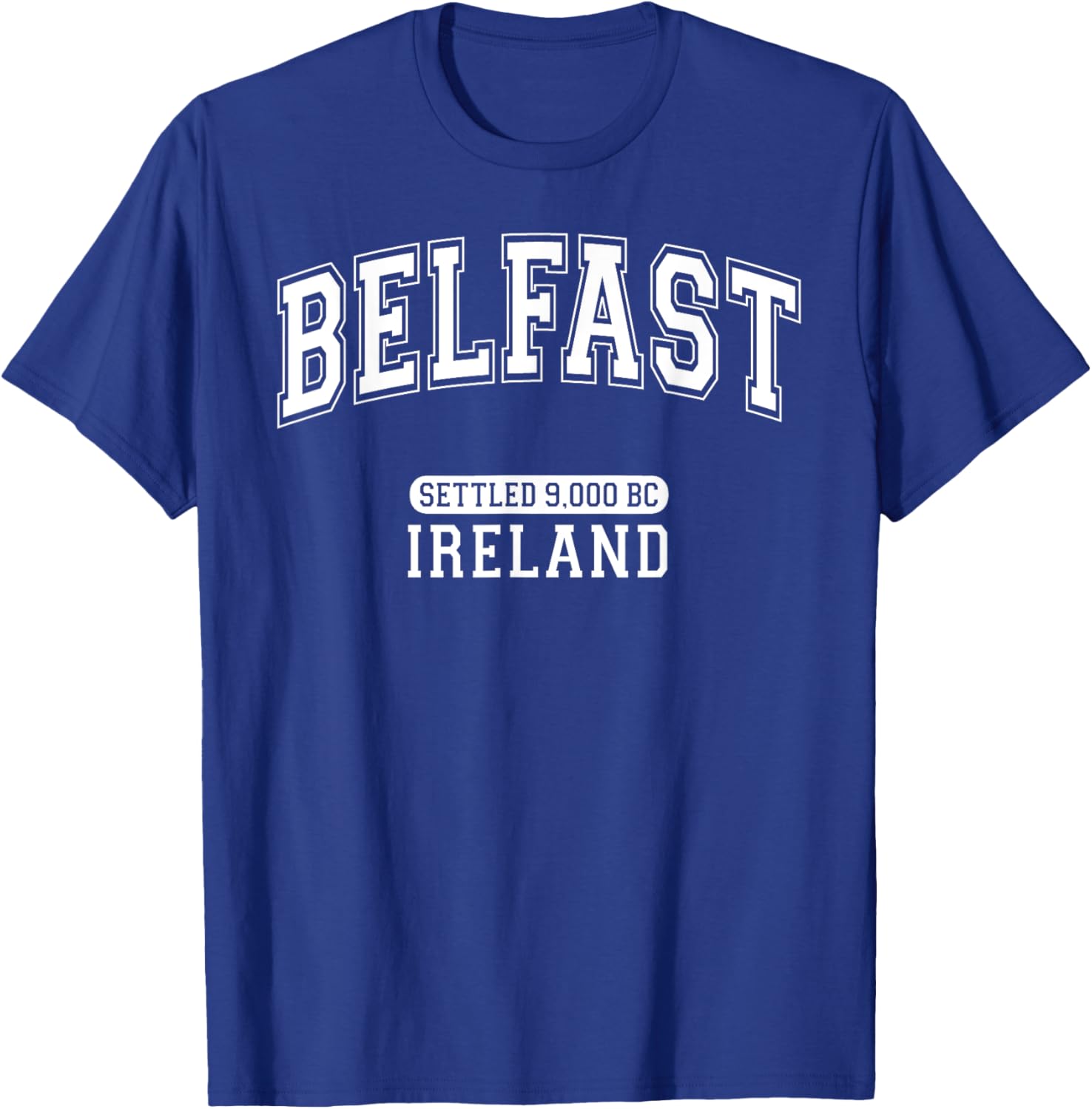 Belfast Ireland Retro T-Shirt with Arched White Letters for History Lovers - 8