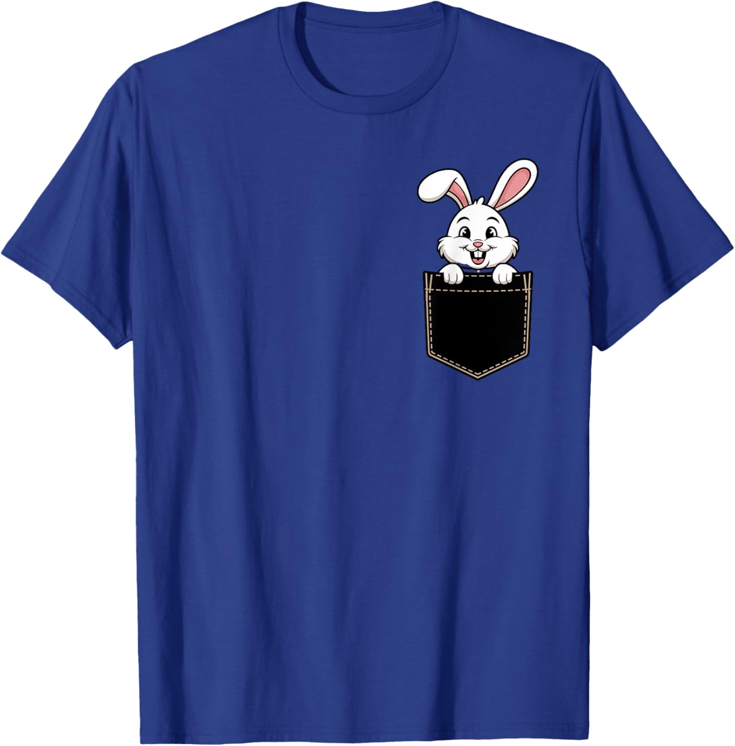 Cute Funny Rabbit Pocket T-Shirt for Men and Women - Adorable Animal Tee - 16