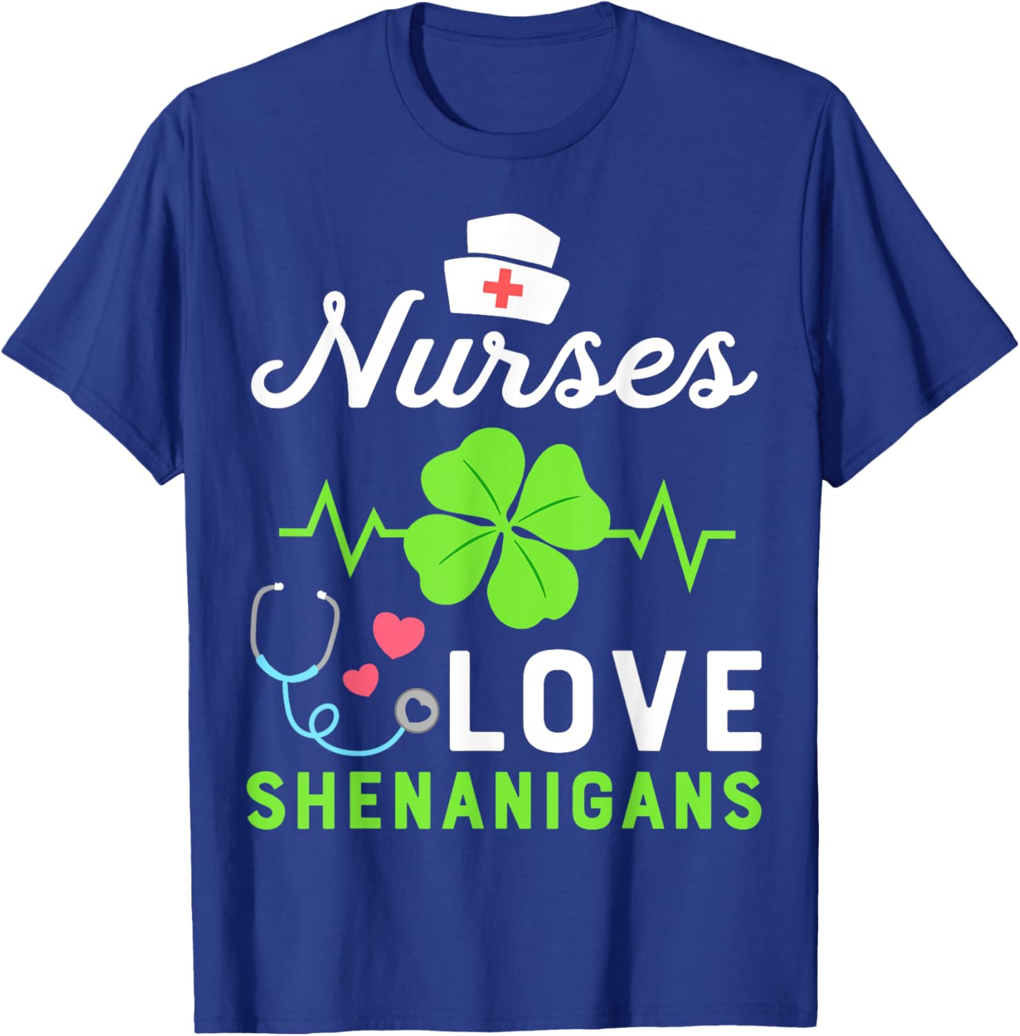Nurse St Patricks Day Shamrock Heart T-Shirt for Fun Nursing Shenanigans - 2