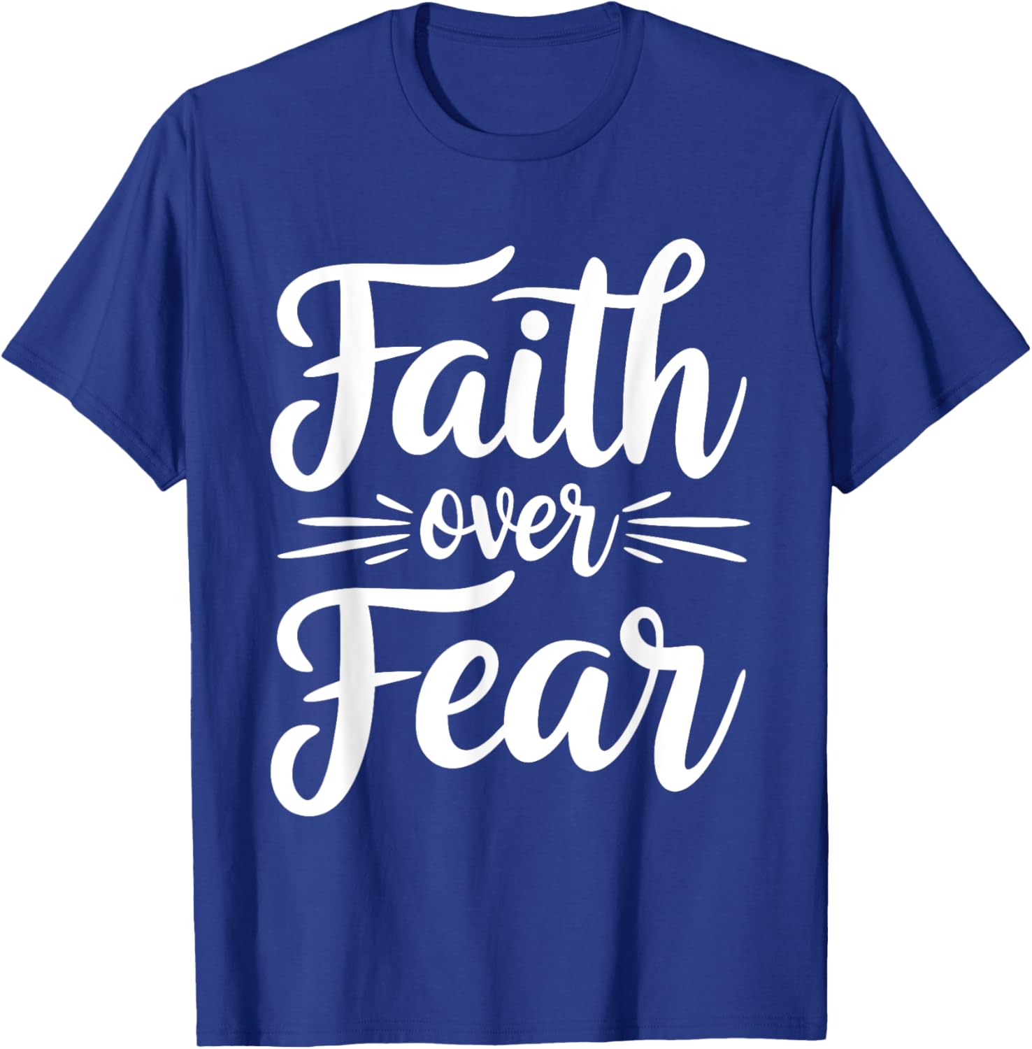 Faith Over Fear Inspirational Black T-Shirt for Adults - Short Sleeve - 12