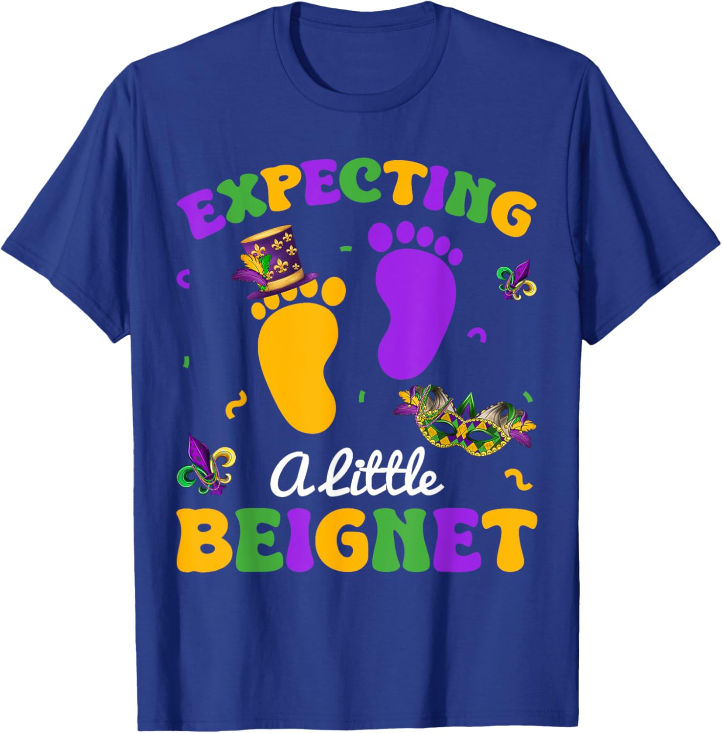 Expecting Baby Beignet Mardi Gras T-Shirt for Fun Pregnancy Celebrations - 3