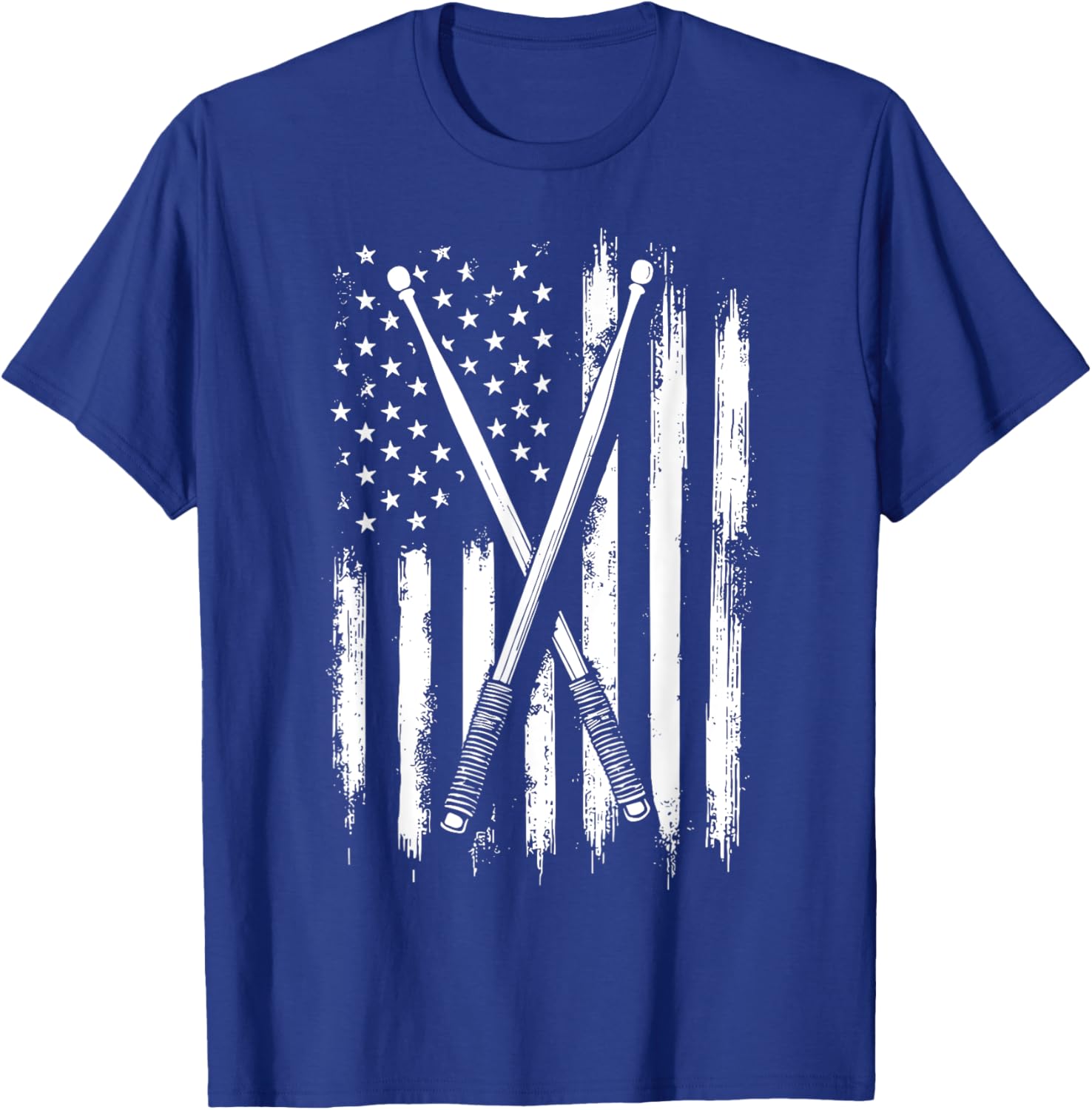 American Flag Drumsticks T-Shirt for Proud USA Drummers - 2