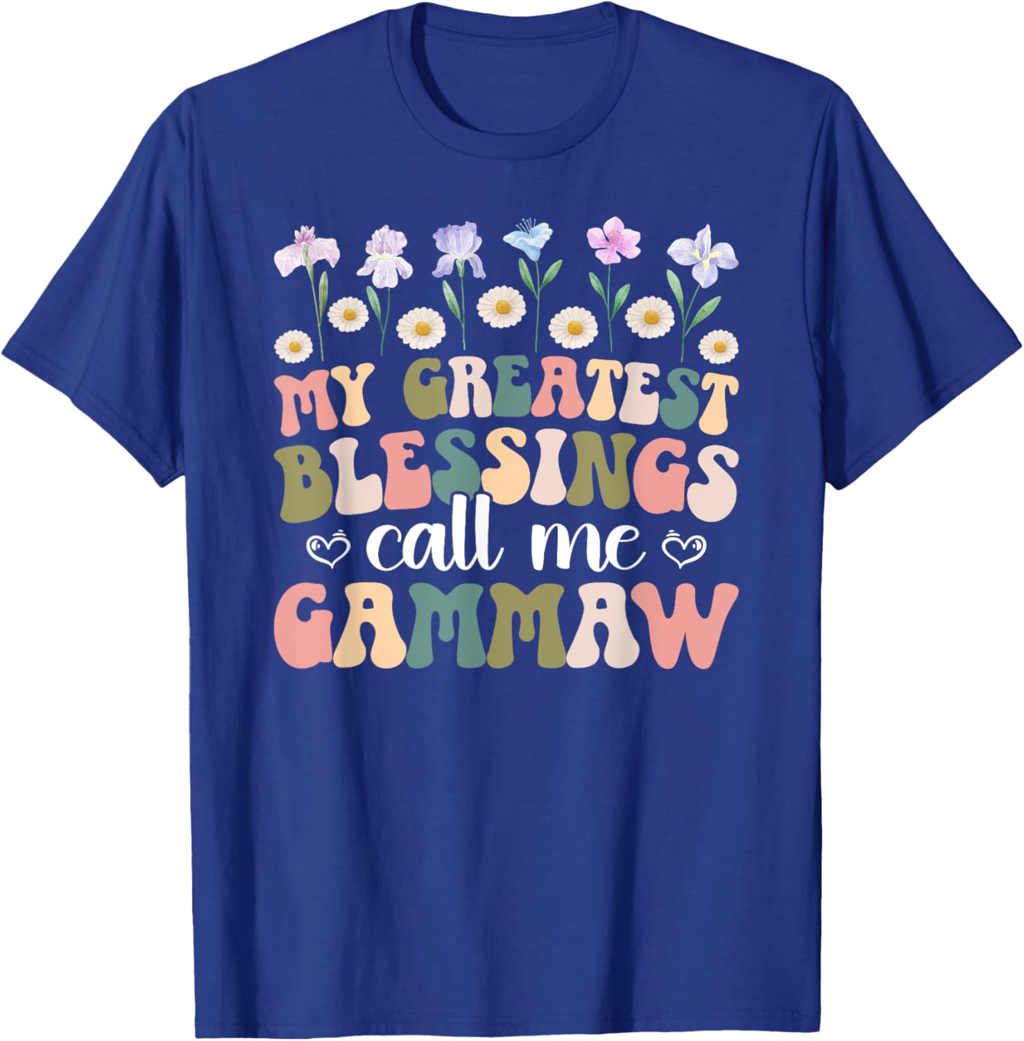 Greatest Blessings Gammaw Grandma Grandmother T-Shirt for Family Love - 5