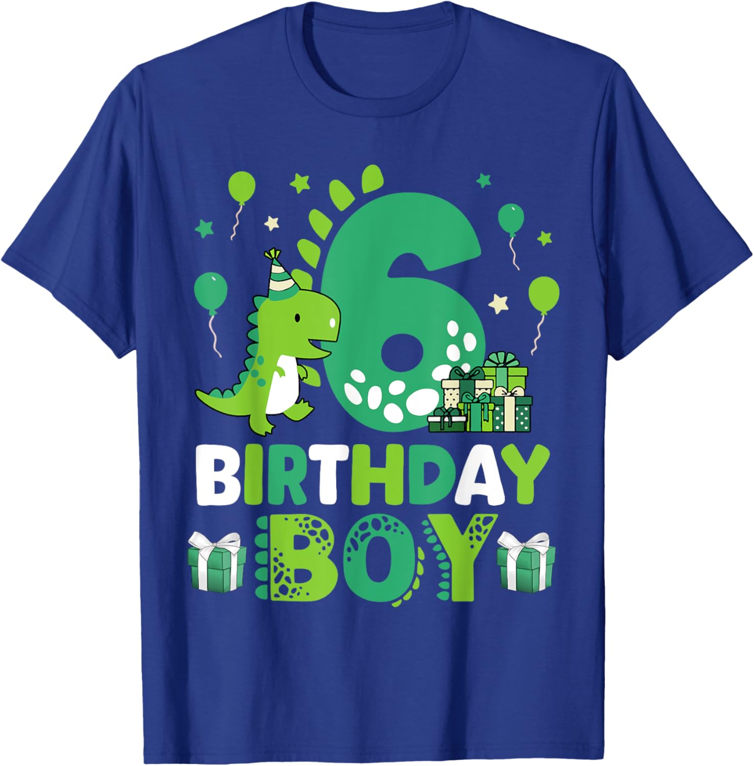 Adorable T Rex Dinosaur Shirt for Boys 6th Birthday Celebration - 1