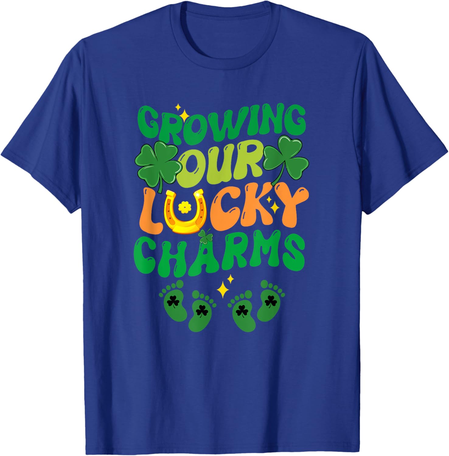 St Patrick's Day Pregnancy T-Shirt for Twin Moms with Lucky Charms Design - 21