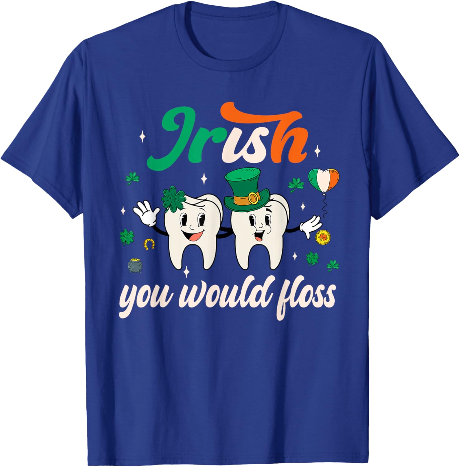 Retro Groovy Irish Dentist Tooth Patrick's T-Shirt for Fun Dental Style - 1