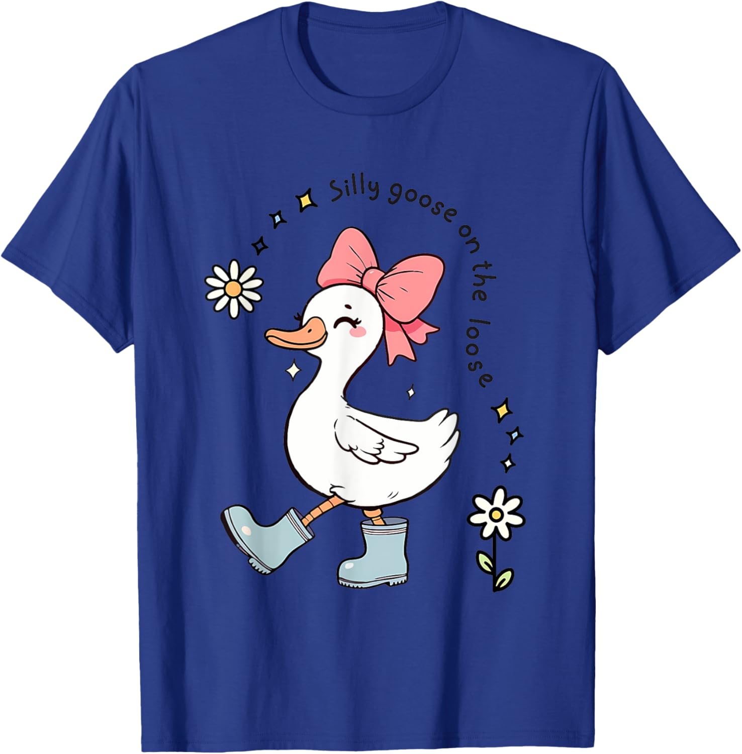 Funny Silly Goose On The Loose Kids T-Shirt for Girls - Adorable Design - 2