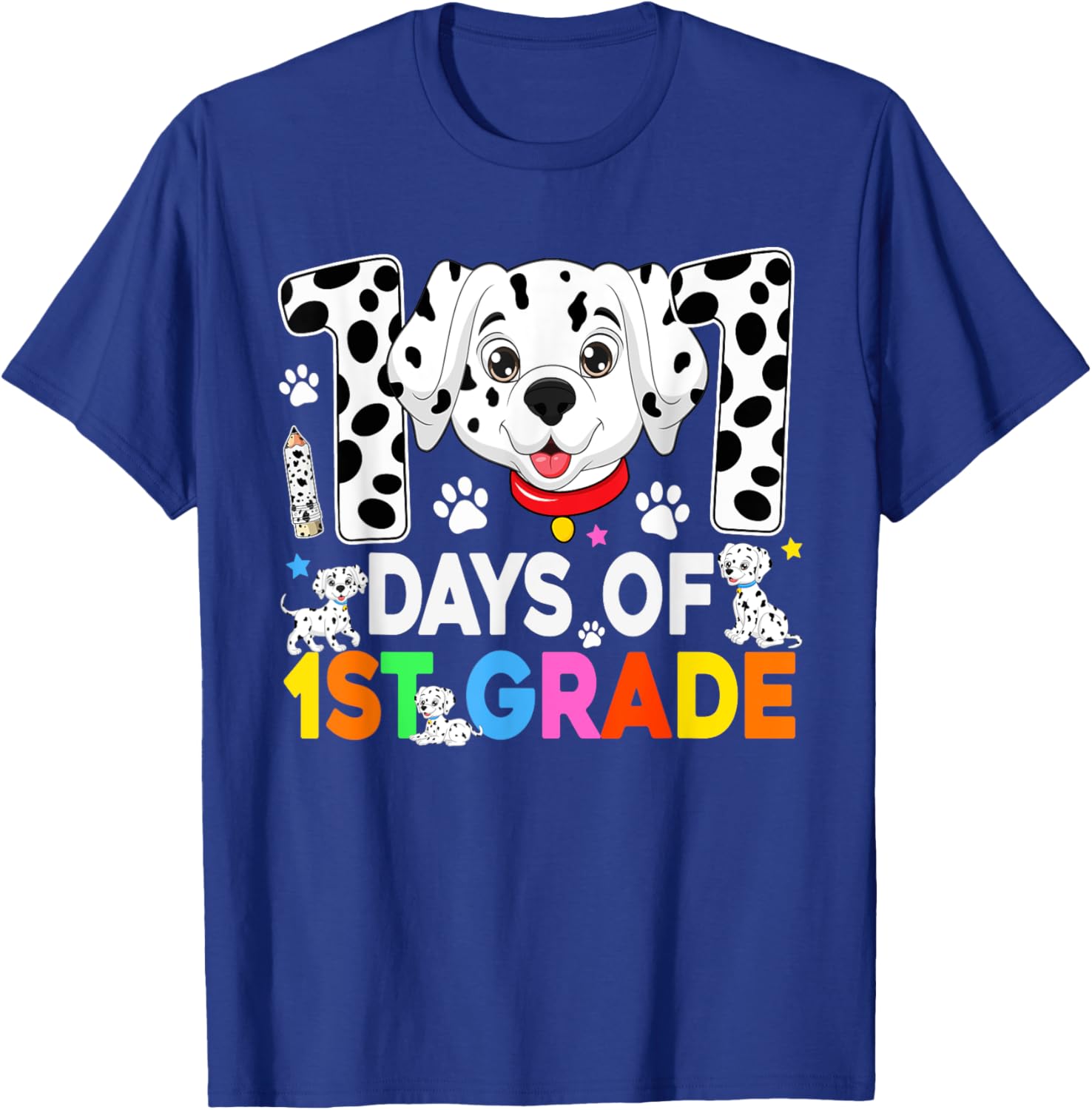 100 Days of School Dalmatian Dog T-Shirt for Kids 3rd Grade Fun Fashion - 6