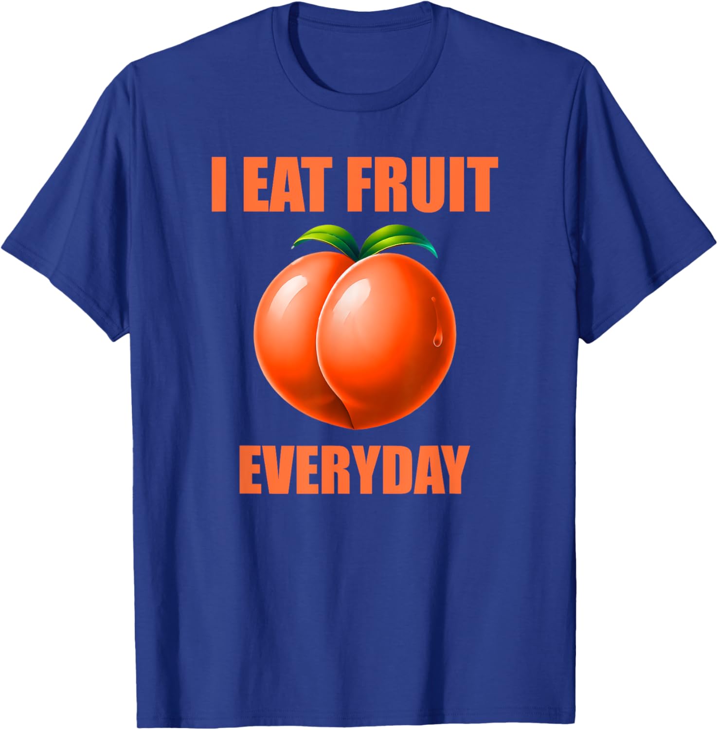 Funny Peach Eating Peaches All Day T-Shirt for Men - Humorous Apparel - 7