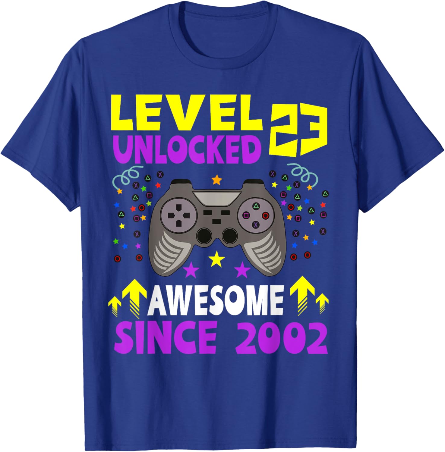 Level 23 Unlocked 23rd Birthday Gaming T-Shirt for Gamers Since 2002 - 8