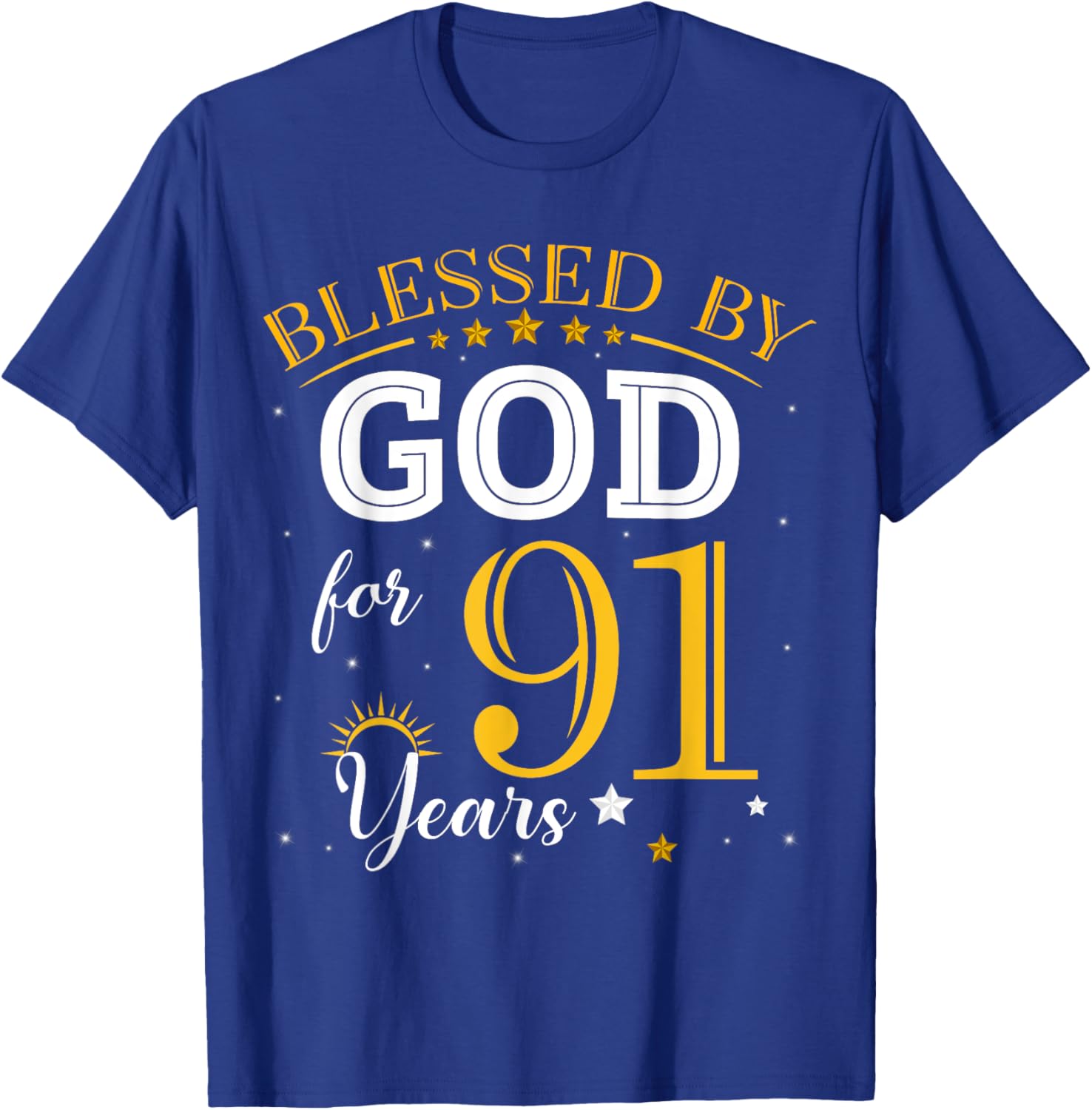 Vintage Blessed by God 91 Years Old Birthday Girl T-Shirt Gift - 10