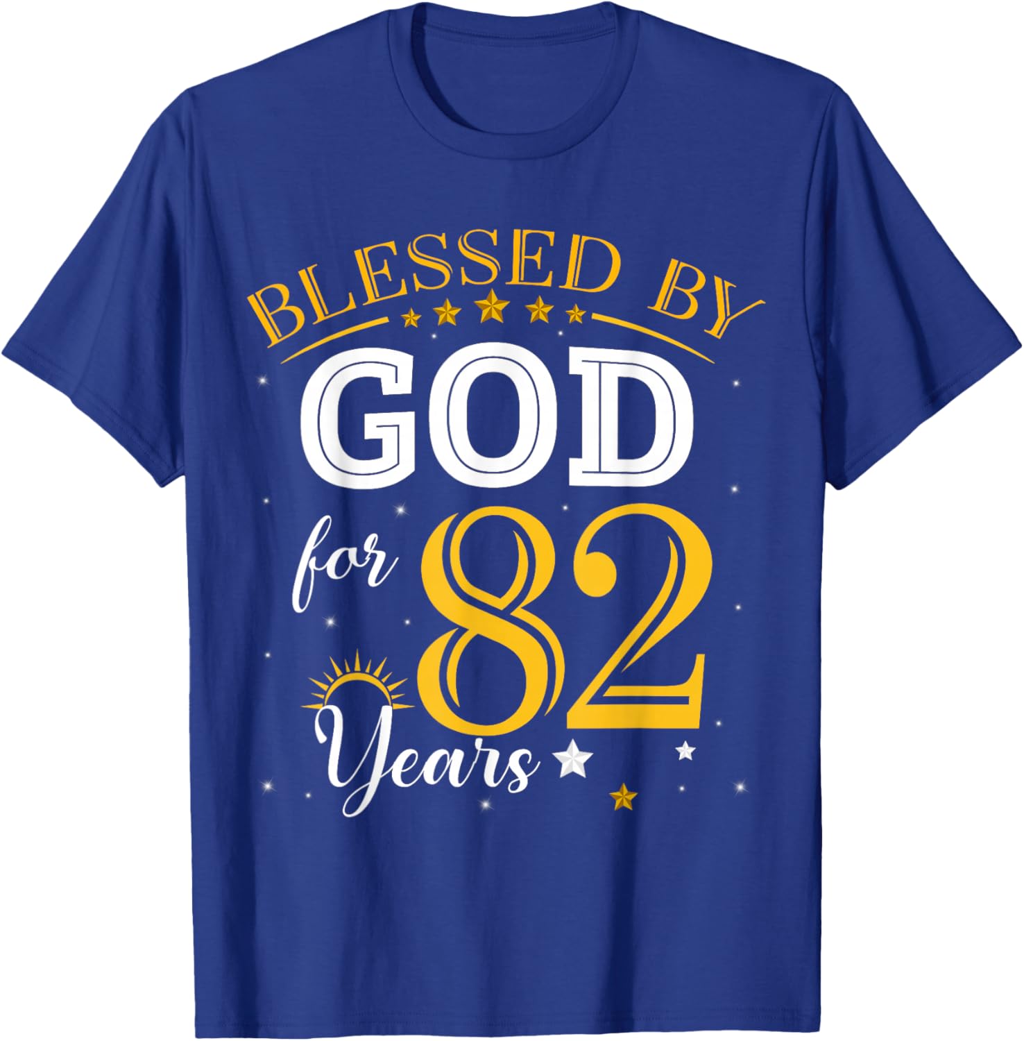 Vintage Blessed by God T-Shirt for 82nd Birthday Celebration Girl - 4