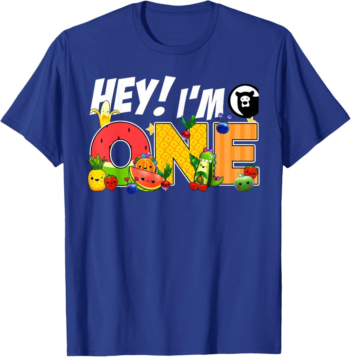 Funny Hey I'm One Birthday Boy T-Shirt for Kids with Cute Fruit Design - 3