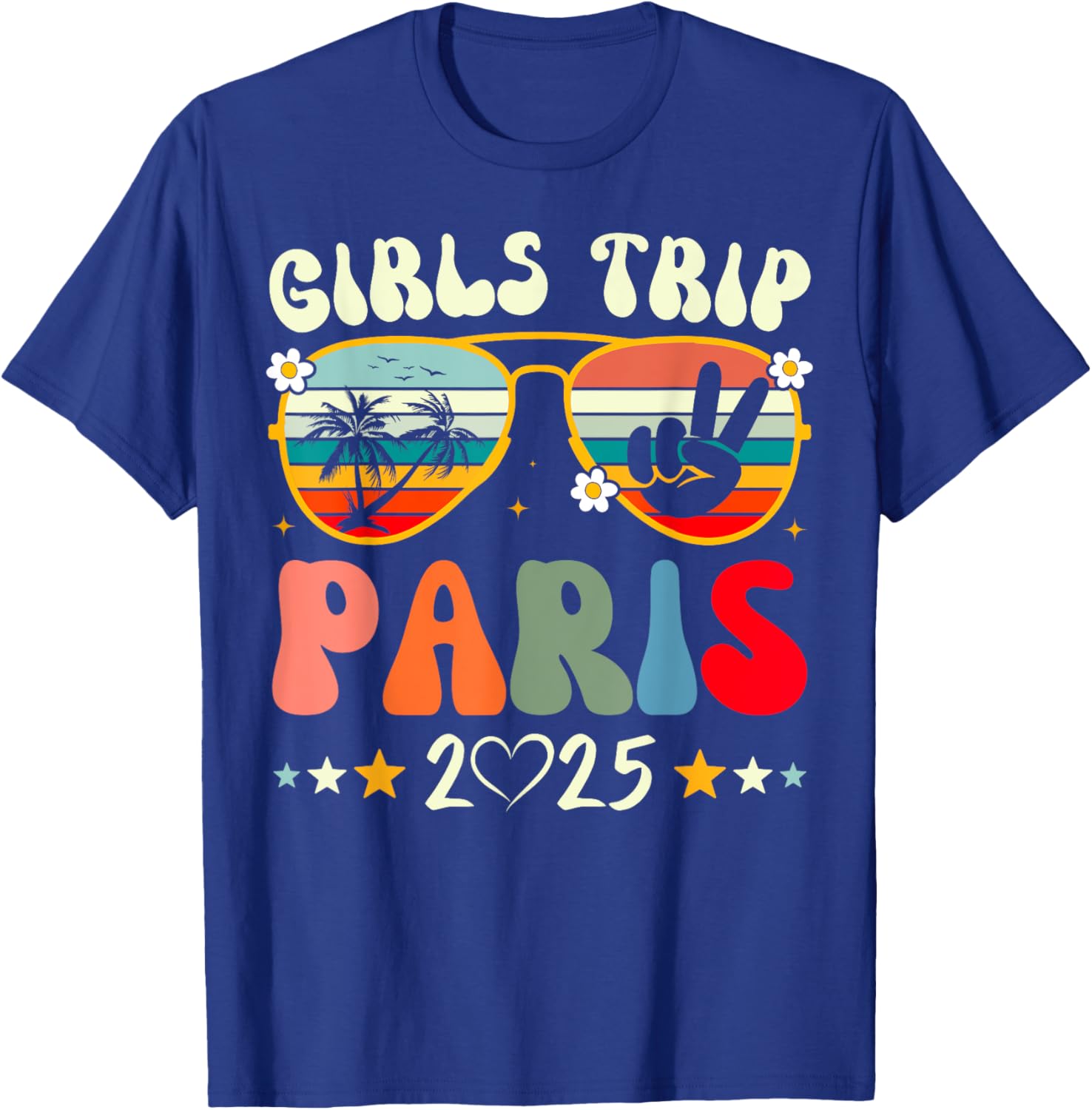 Girls Trip Paris 2025 Summer Vacation Retro T-Shirt for Matching Outfits - 6