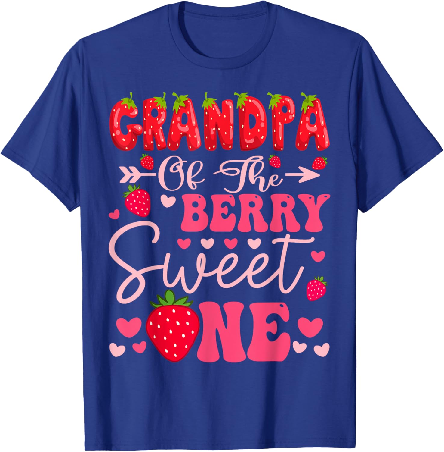 Adorable Grandpa Of The Berry Sweet One Strawberry Birthday T-Shirt - 5