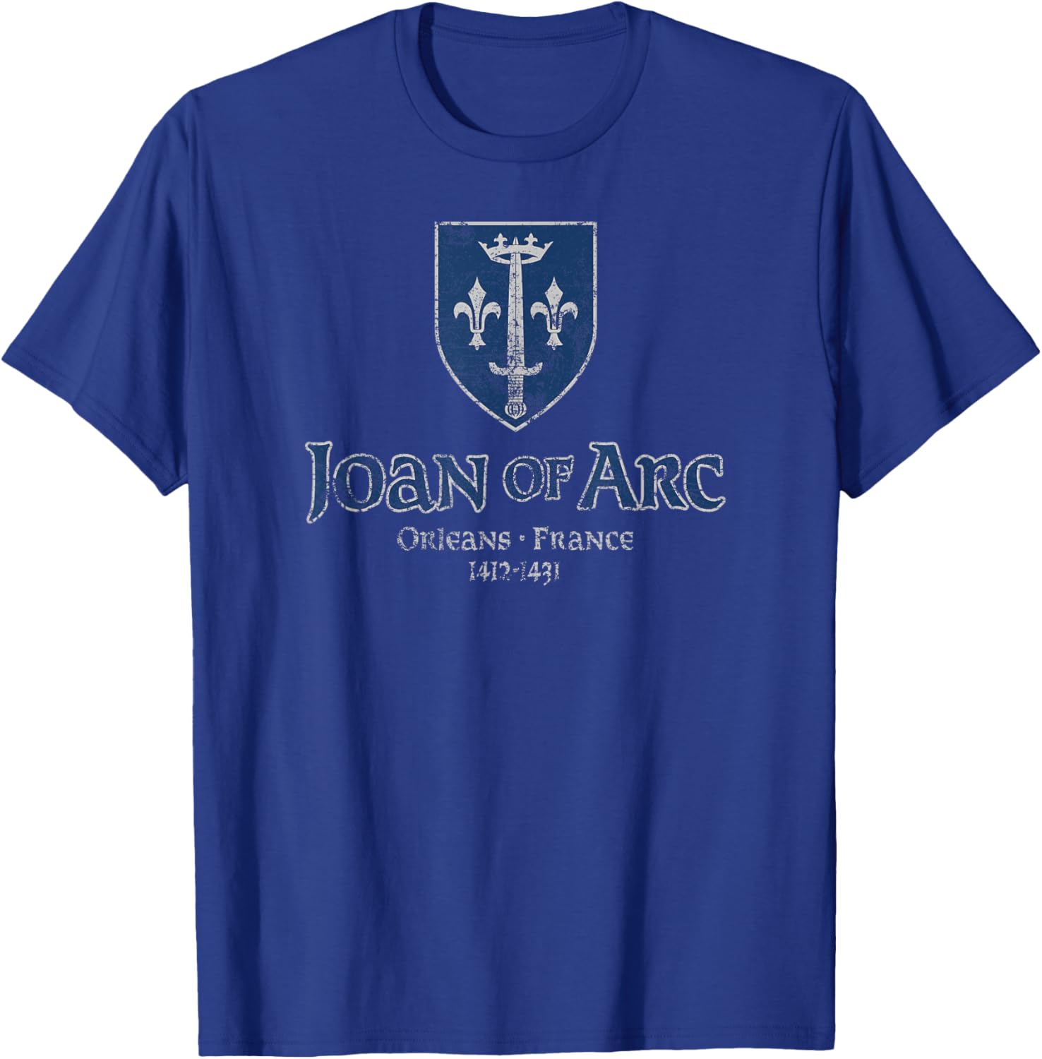 Distressed Joan of Arc Crest Orleans T-Shirt for History Lovers - 17