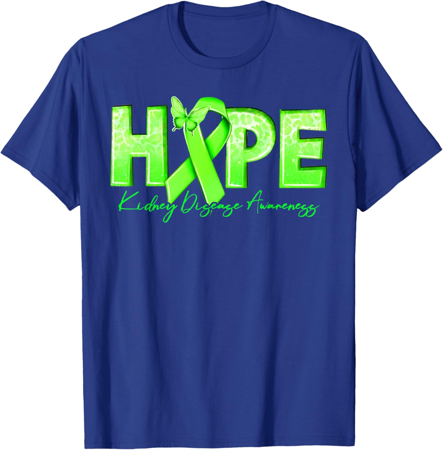 Hope Kidney Disease Awareness Green Ribbon T-Shirt for Renal Health Support - 7