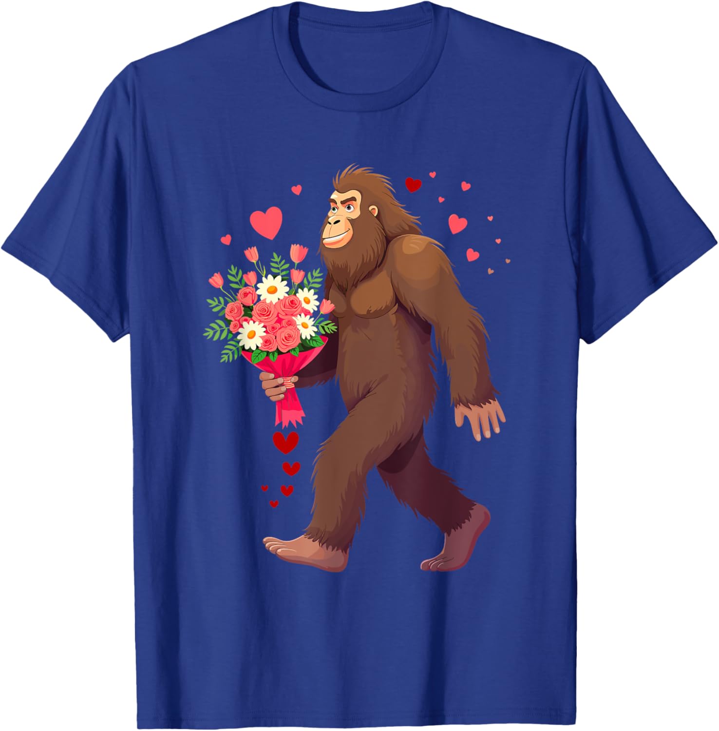 Bigfoot Heart Bouquet T-Shirt for Sasquatch Lovers on Valentine's Day - 10