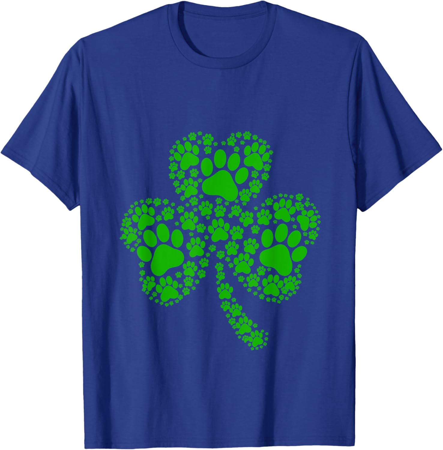 Irish Dog Lover T-Shirt with Shamrock and Paw Print for St Patricks Day - 17