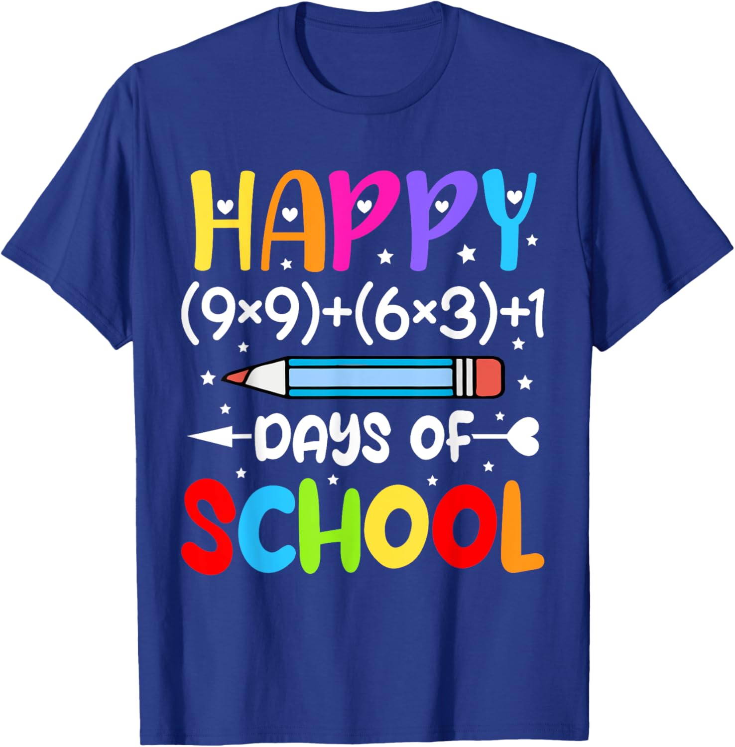 Happy 100th Day of School T-Shirt for Kids Fun Math Teacher Gift - 8