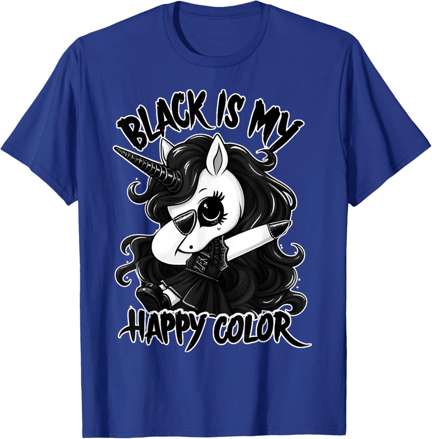 Gothic Unicorn Dabbing T-Shirt - Black is My Lucky Color Tee - 13