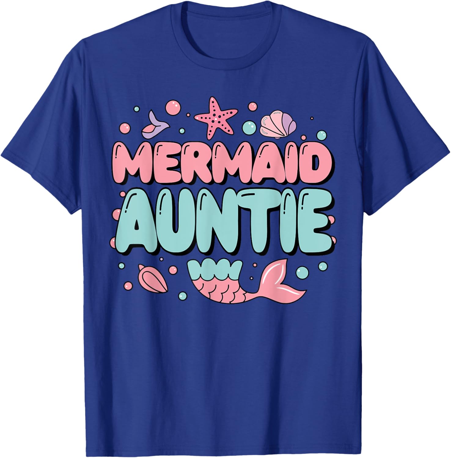 Auntie of The Birthday Mermaid Family Matching Party T-Shirt for Fun Celebrations - 11