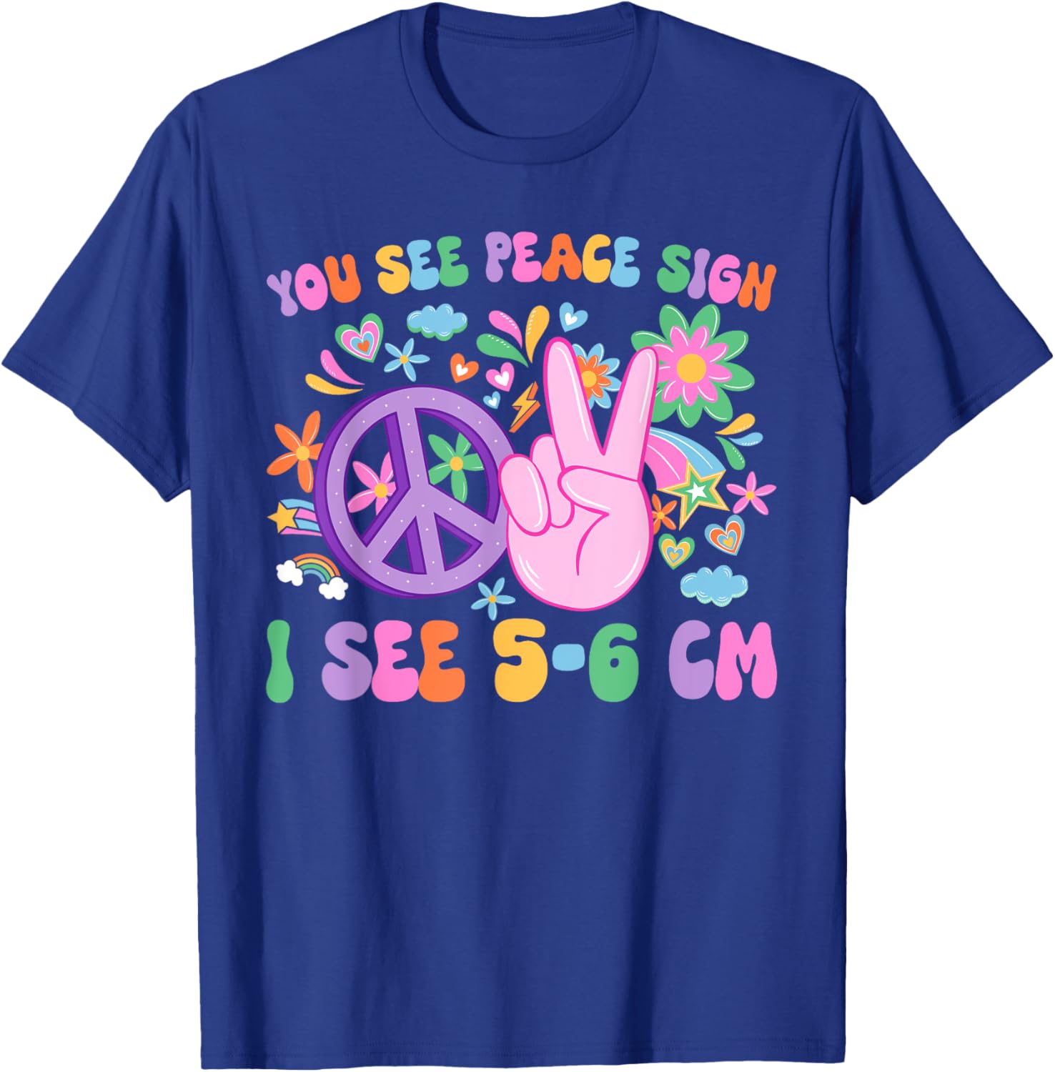 Funny L&D Nurse NICU T-Shirt - You See Peace Sign I See Uterus Design - 4