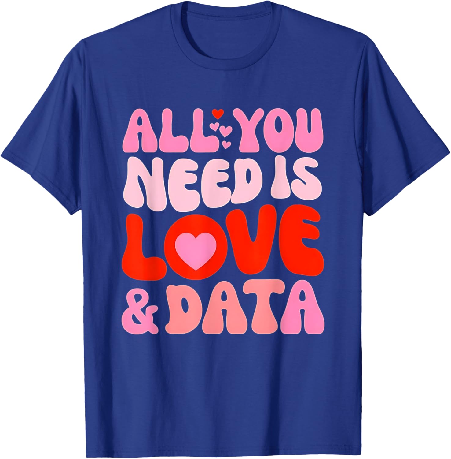 Retro Love and Data Teacher Valentine's Day T-Shirt for Educators - 16