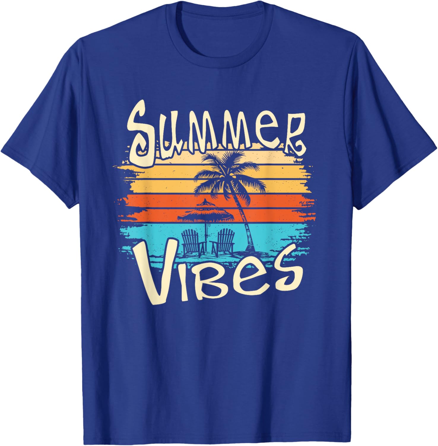 Summer Vibes Retro Palm Tree T-Shirt Perfect for Fun Sunshine Days - 2
