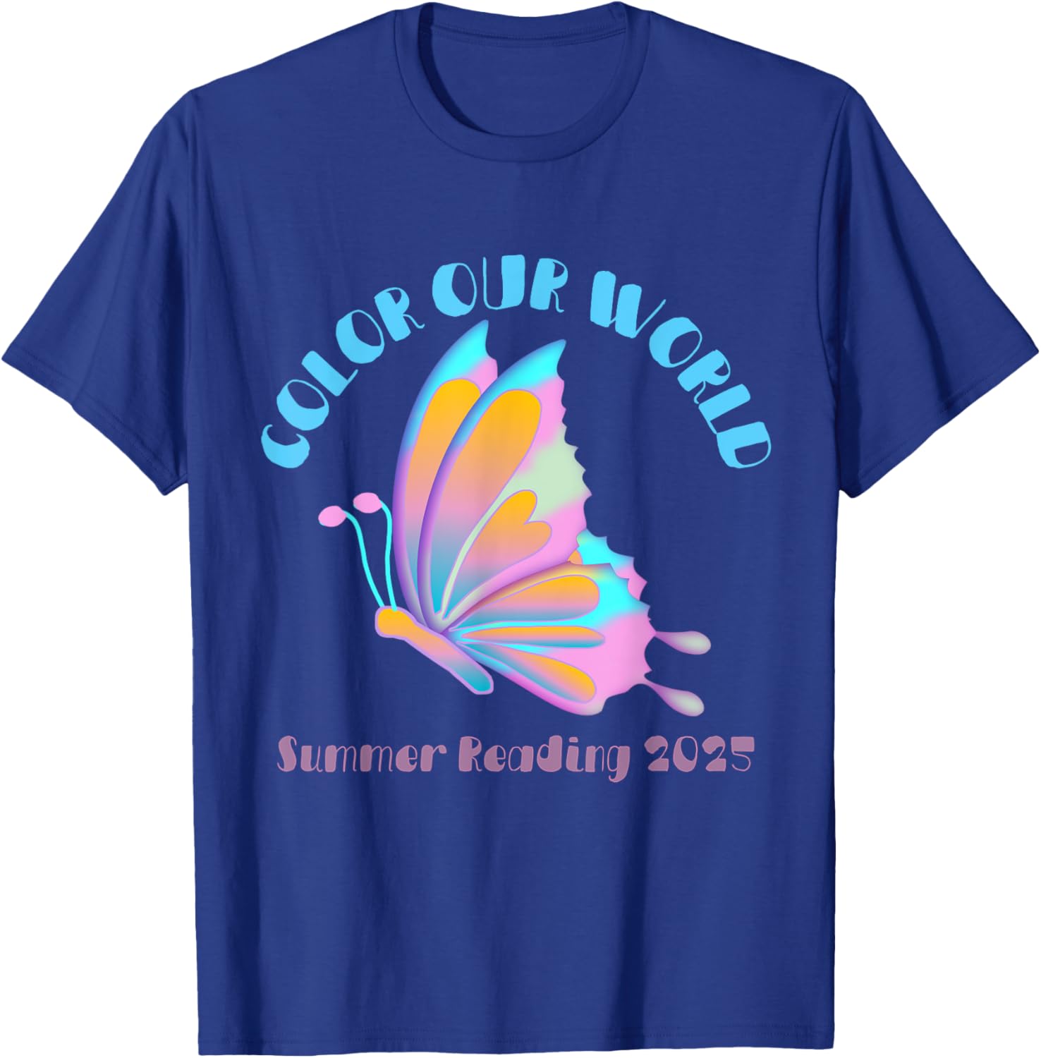 Color Our World Summer 2025 Butterfly T-Shirt for Reading Enthusiasts - 16