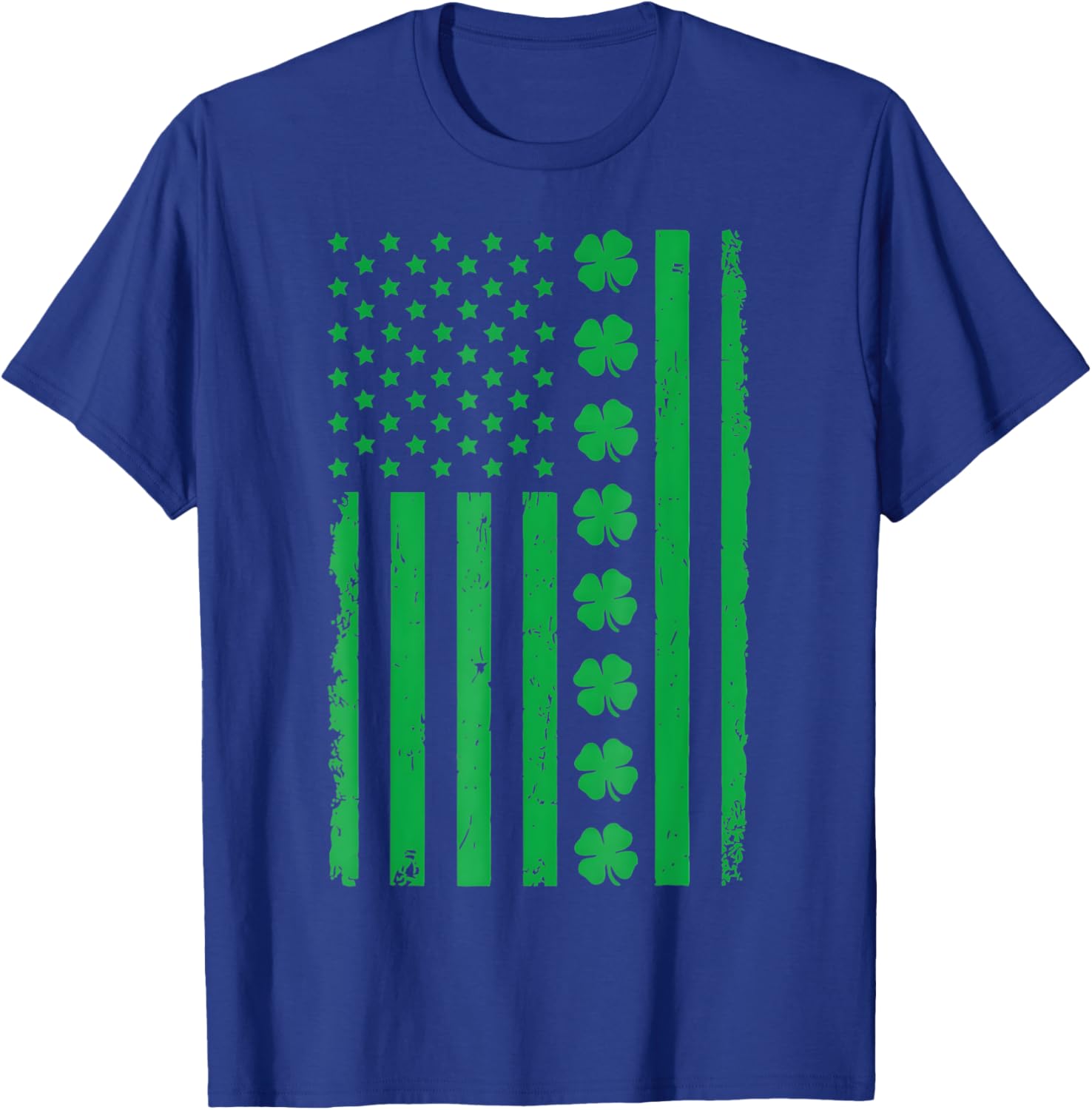 Stunning US American Flag T-Shirt with Shamrocks for St. Patrick's Day - 27