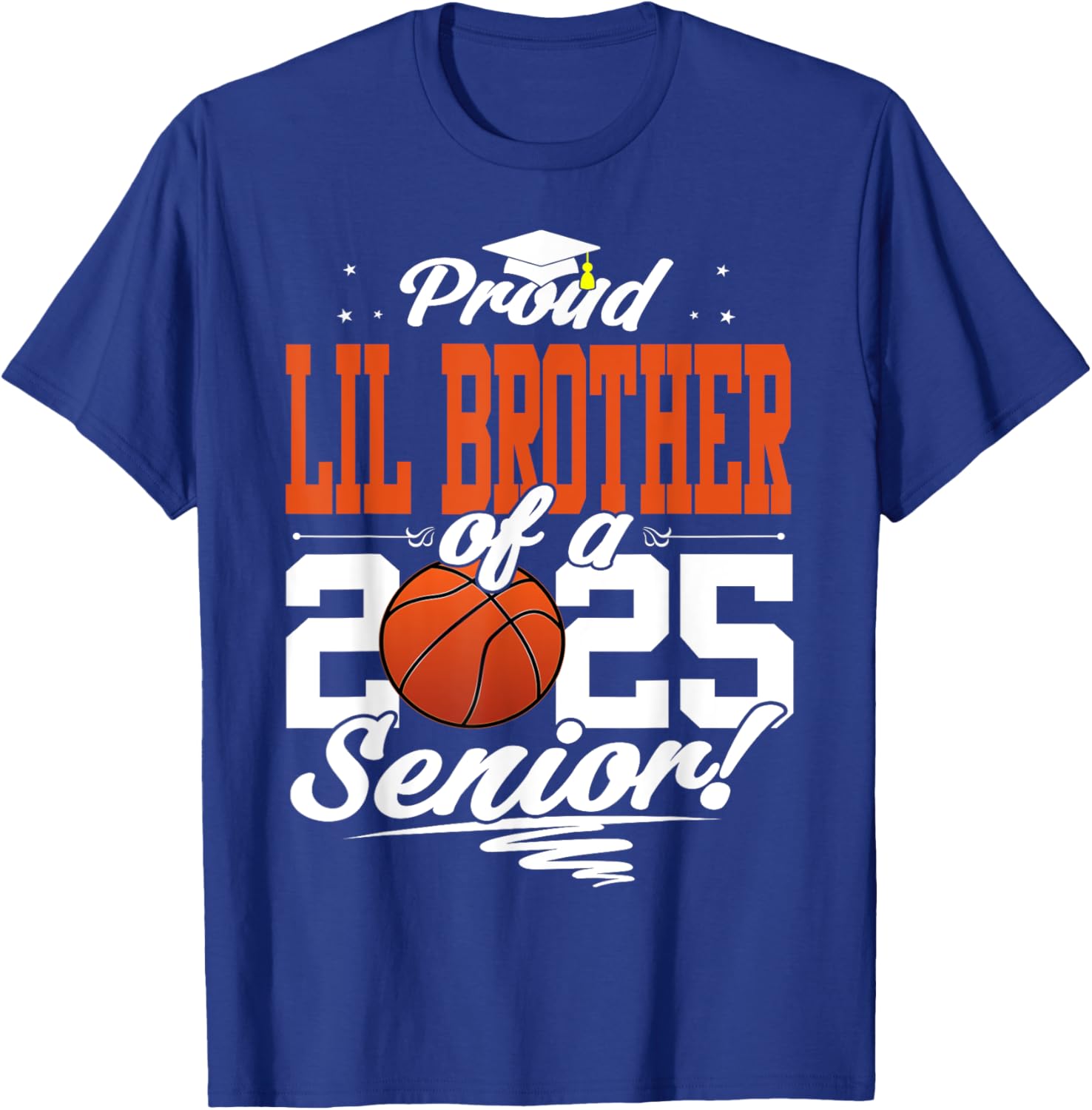 Proud Lil Brother of 2025 Senior Graduate Basketball T-Shirt - 9
