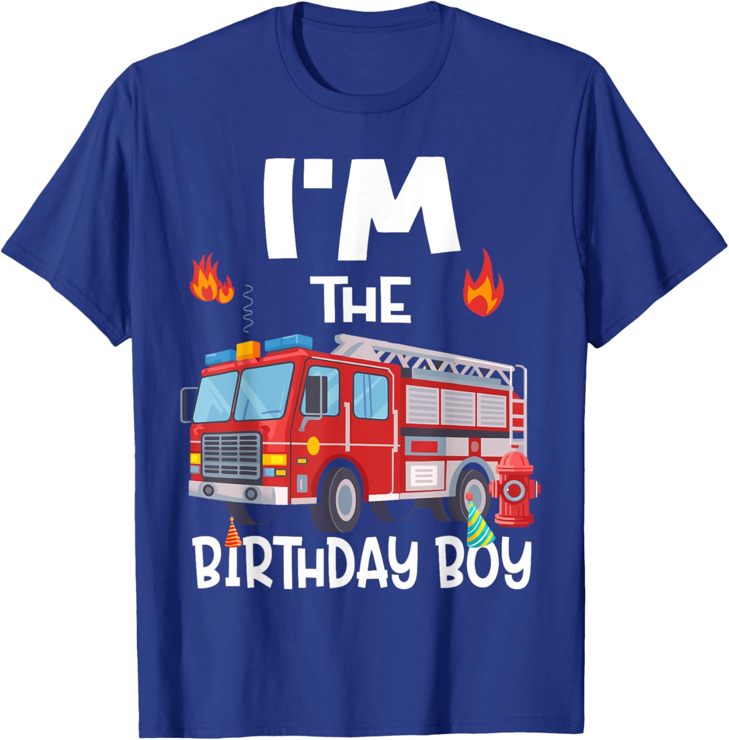 Birthday Boy Fire Truck Firefighter Family T-Shirt for Fun Celebrations - 8