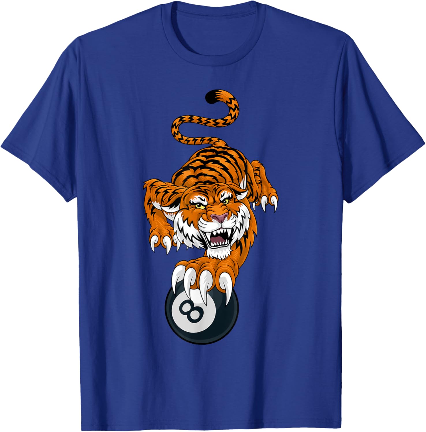 Tiger Angry Pool 8 Ball Billiards Cartoon Character T-Shirt for Fun Style - 5