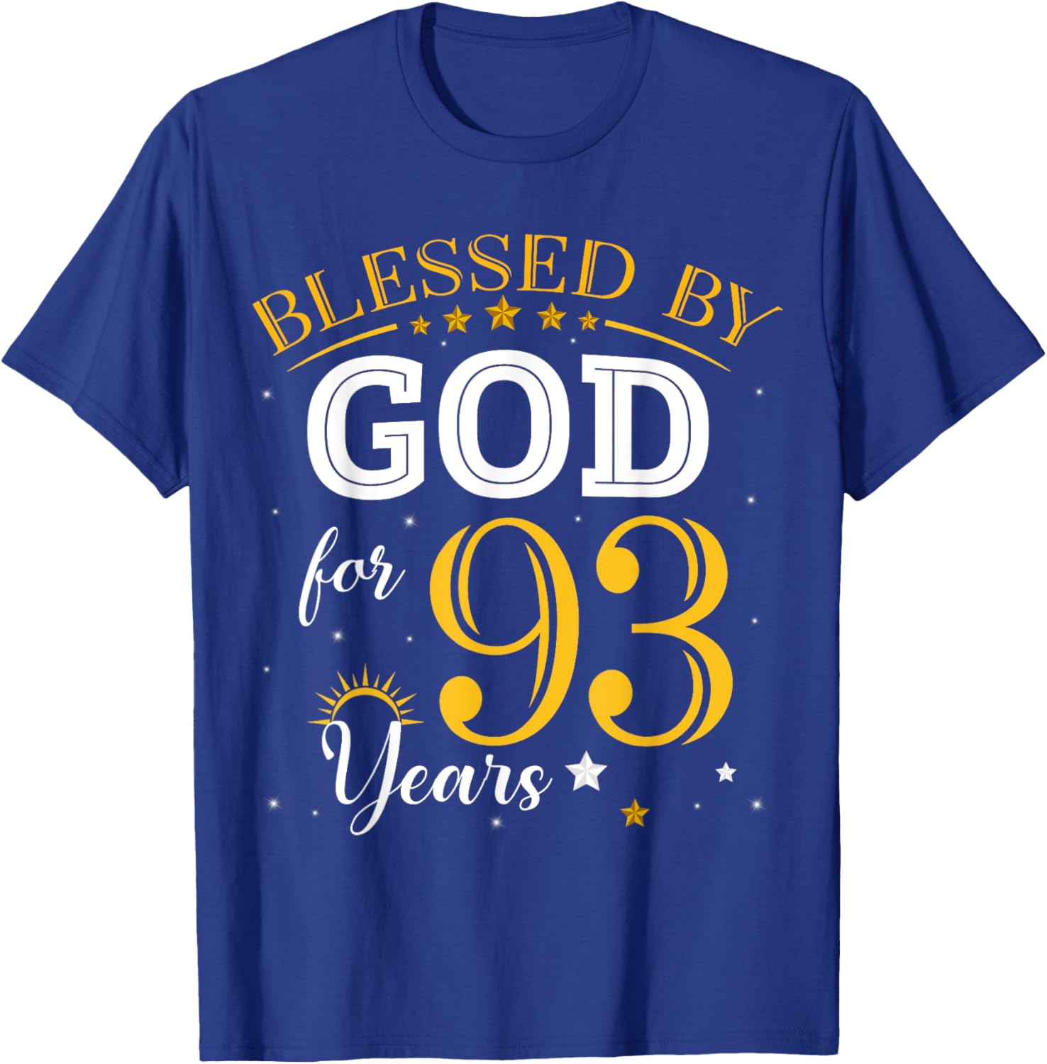 Vintage 93rd Birthday Girl Blessed by God T-Shirt for Special Celebrations - 1