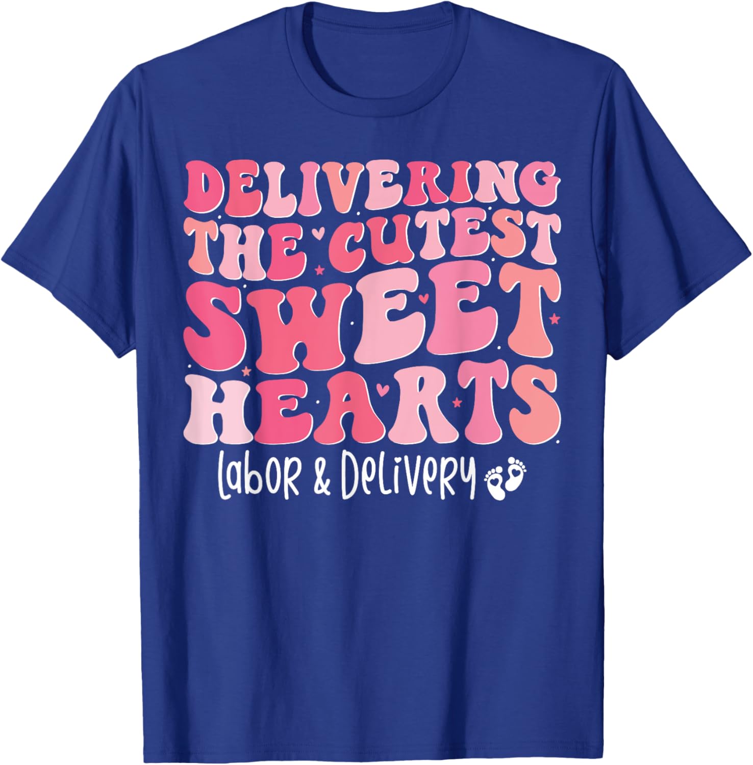 Groovy Labor and Delivery Nurse Valentine's Day T-Shirt for Nurses - 7