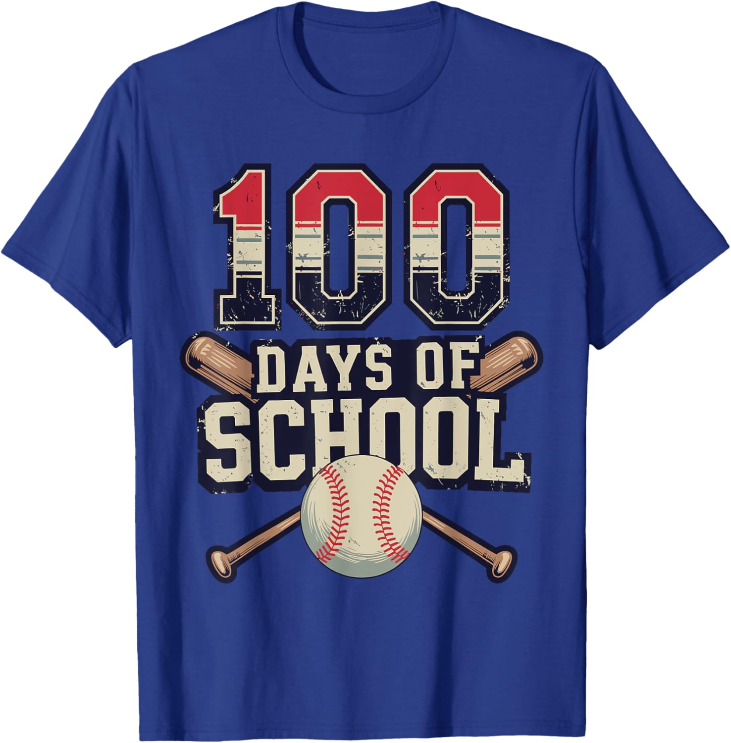 Vintage Baseball Theme 100 Days of School Celebration T-Shirt for Kids - 5
