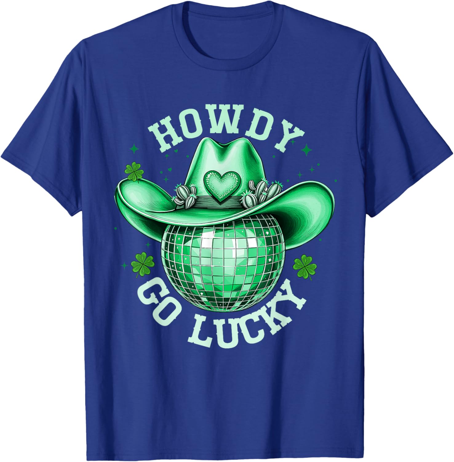 Howdy Go Lucky Disco Western Irish Shamrock T-Shirt for St. Patrick's Day - 2