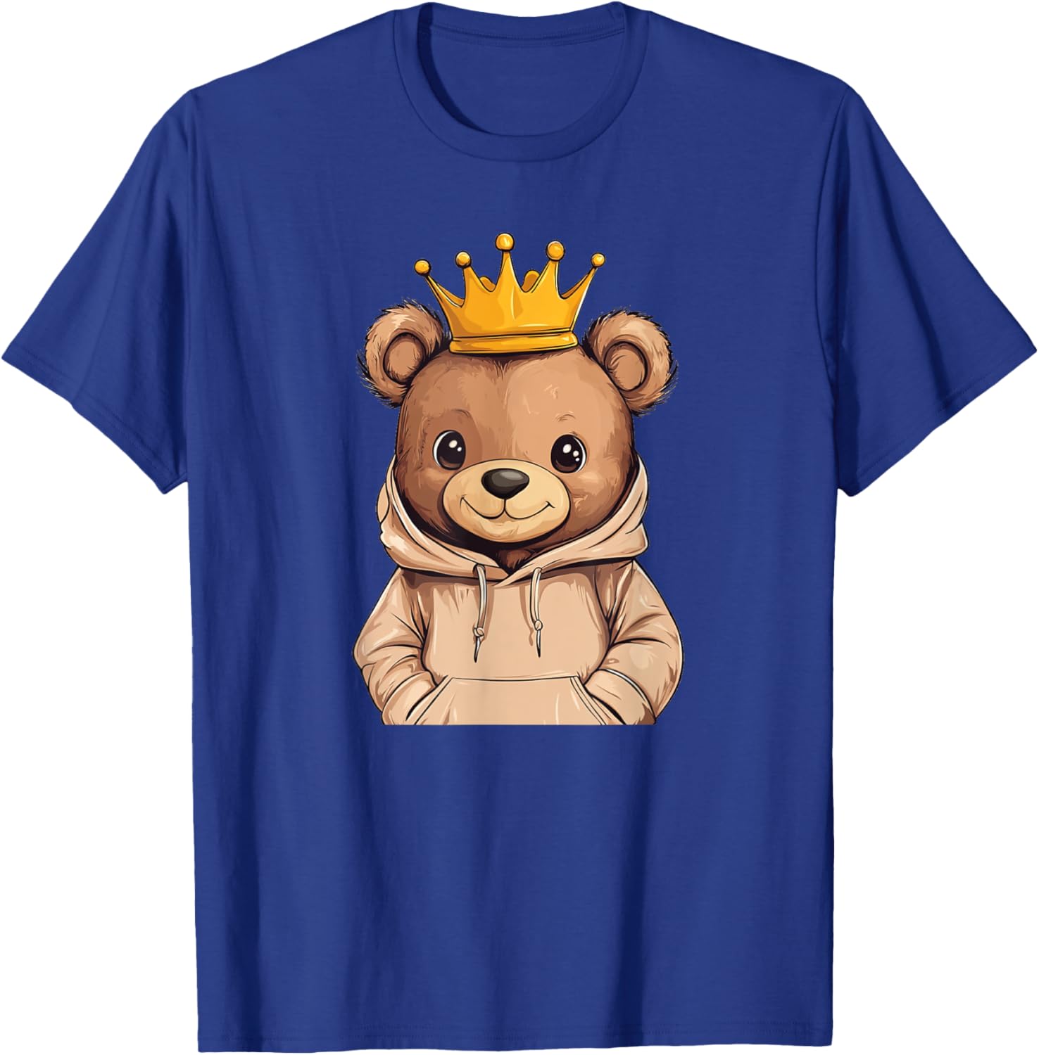 Adorable Cool Teddy Bear King with Crown and Sweater T-Shirt Outfit - 8