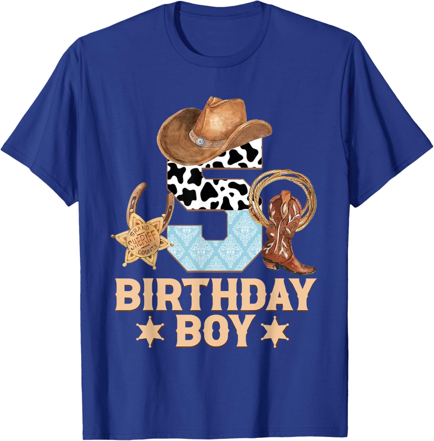Western Family Birthday Boy Cowboy T-Shirt for 5th Birthday Celebration - 10