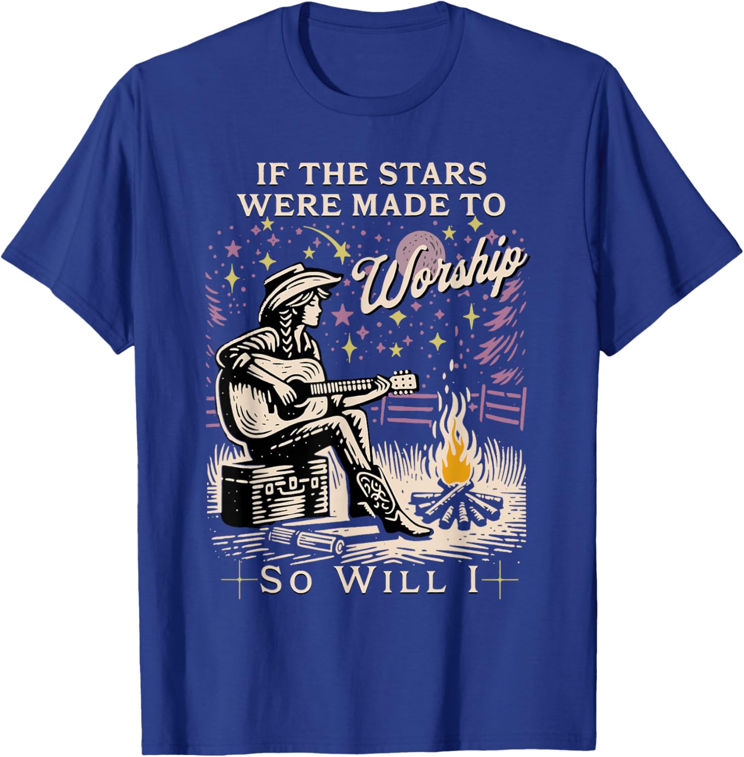 If The Stars Were Made To Worship So Will I T-Shirt for Believers - 1