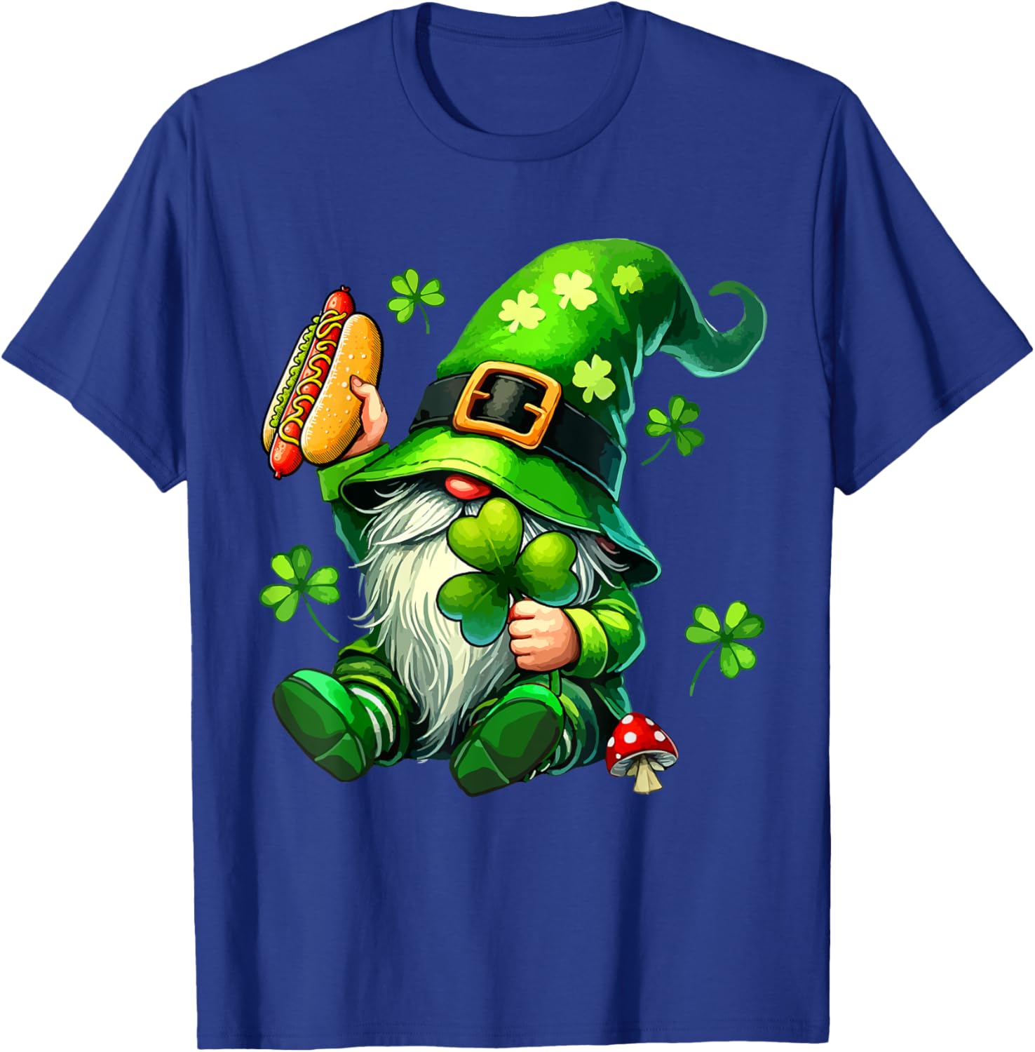 Gnome Eating Hot Dog St. Patrick's Day T-Shirt for Food Lovers - 16