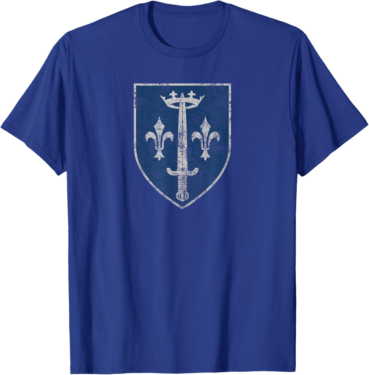 Family Crest of Saint Joan of Arc Distressed Print T-Shirt for Everyone - 18
