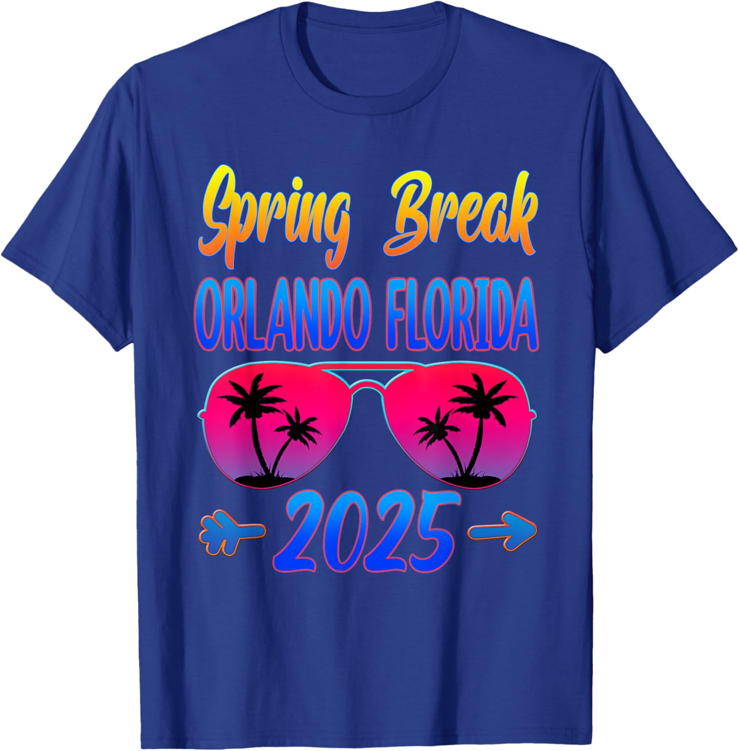 Spring Break Orlando 2025 Beach Group T-Shirt with Fun Glasses Design - 11