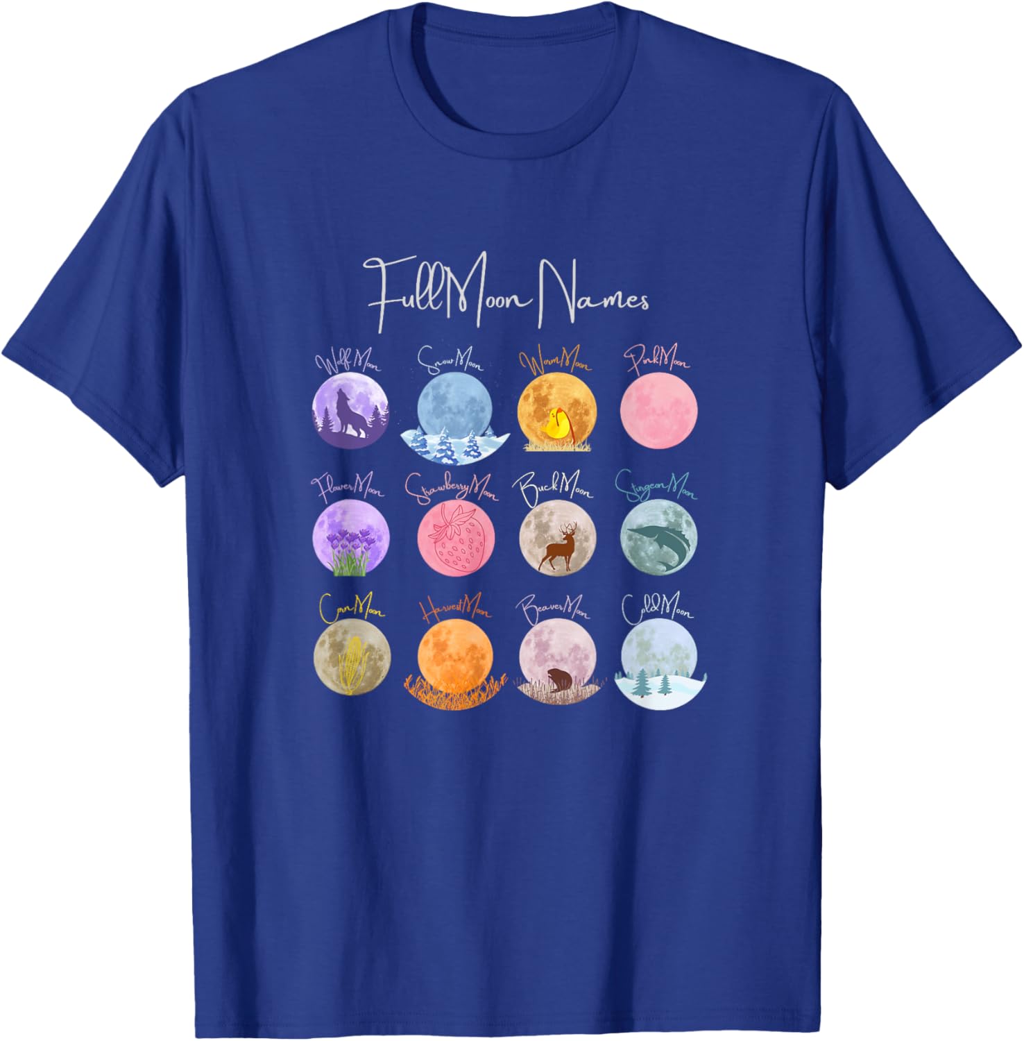 Full Moon Names T-Shirt Lunar Calendar Tees and Accessories Elegance - 15