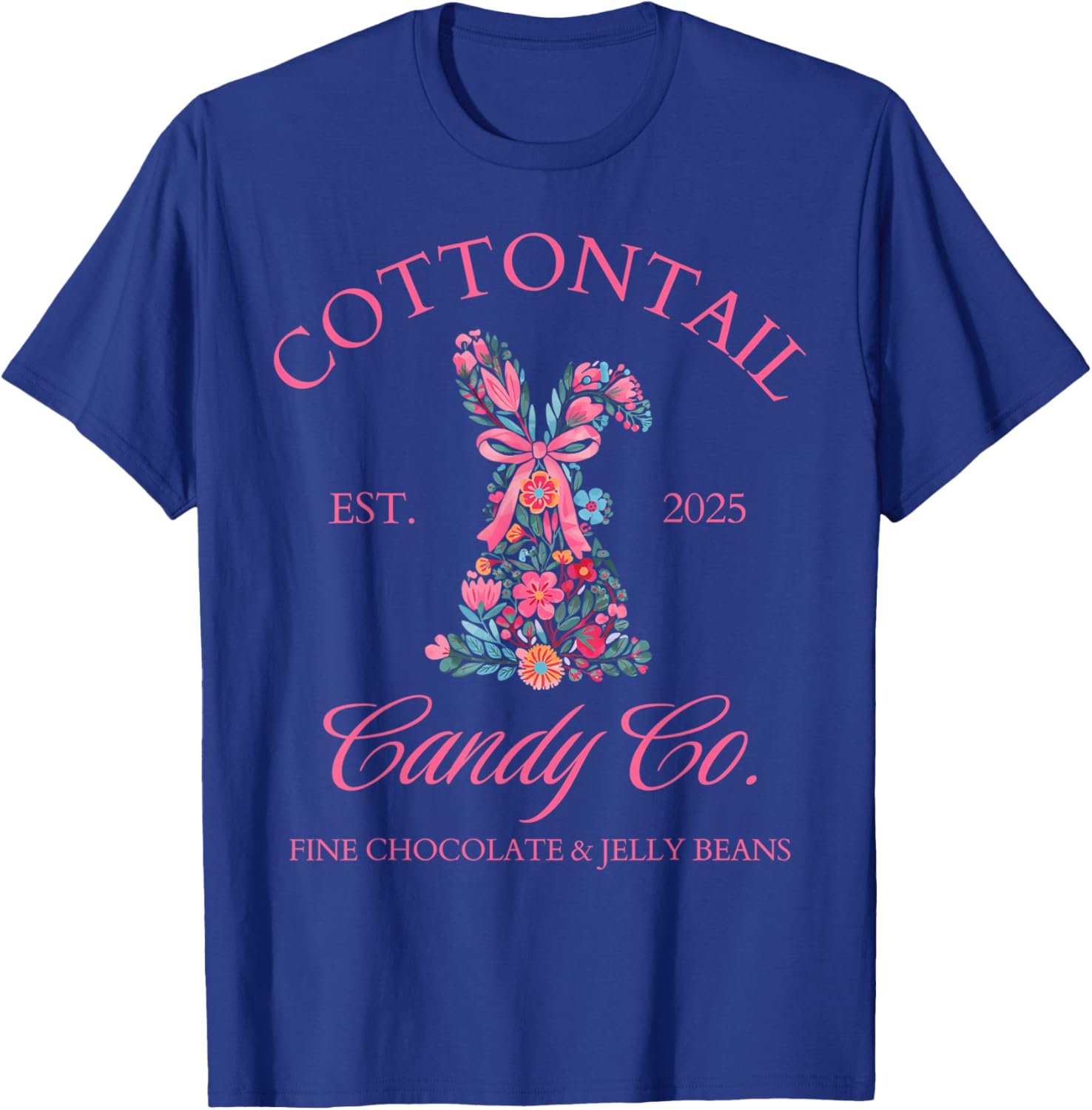 Easter Bunny Floral Coquette Bow T-Shirt for Girls and Women - 3